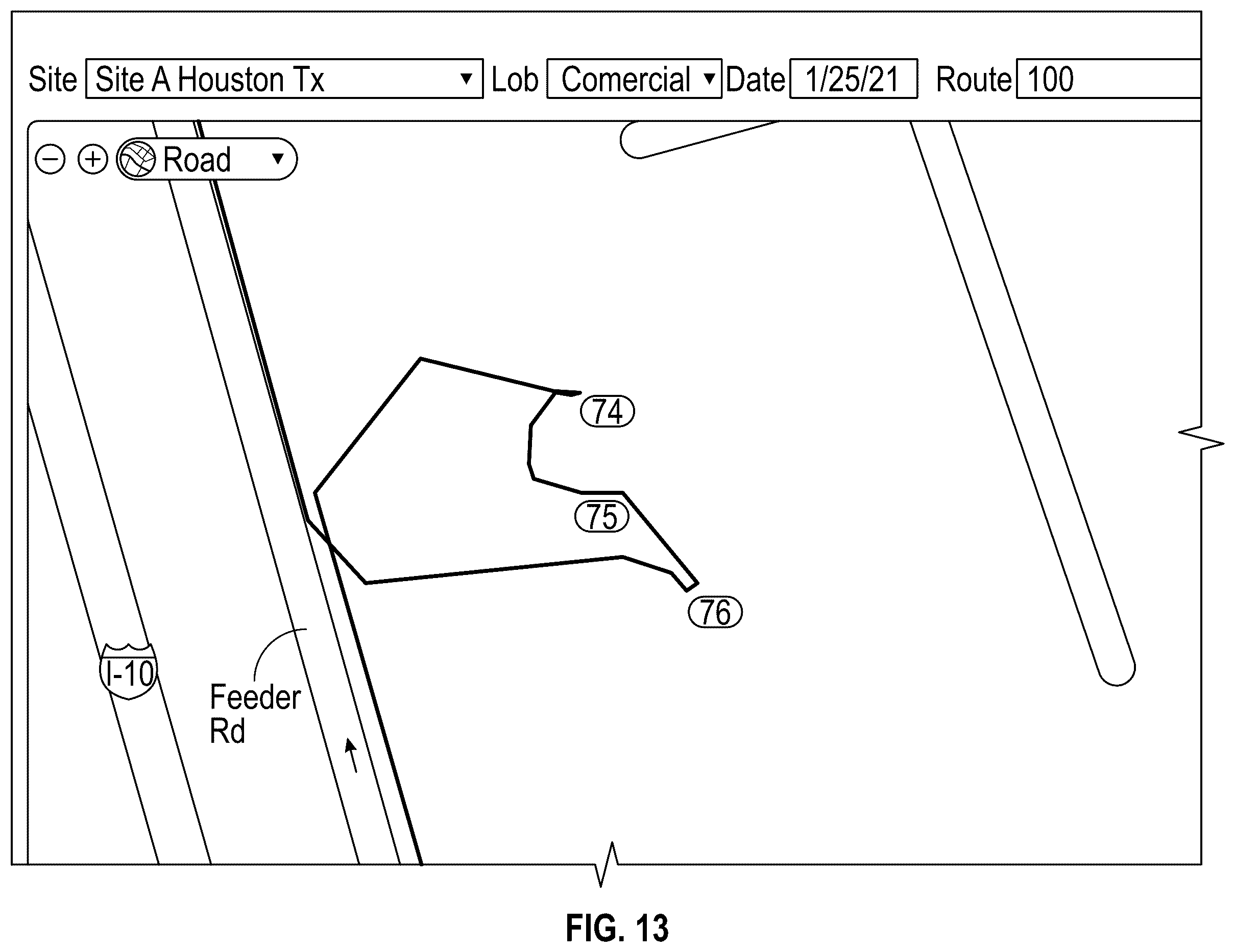 Patent US12361432 Figure 15 – System and method for customer and/or container discovery based on GPS drive path analysis for a waste / recycling service vehicle