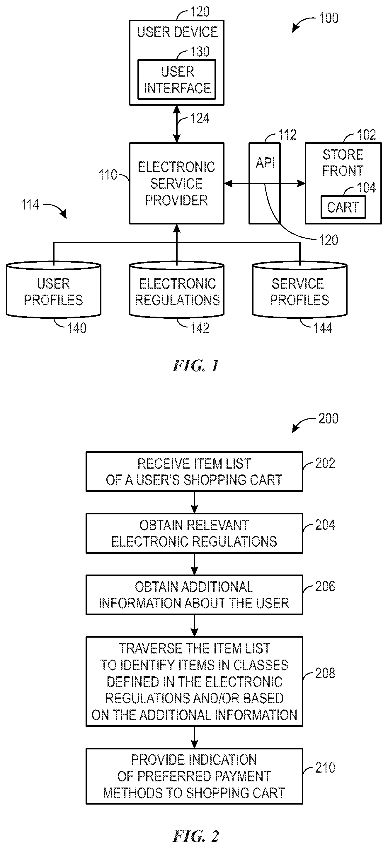 Patent US12361469 Figure 1 – Electronic service systems and methods