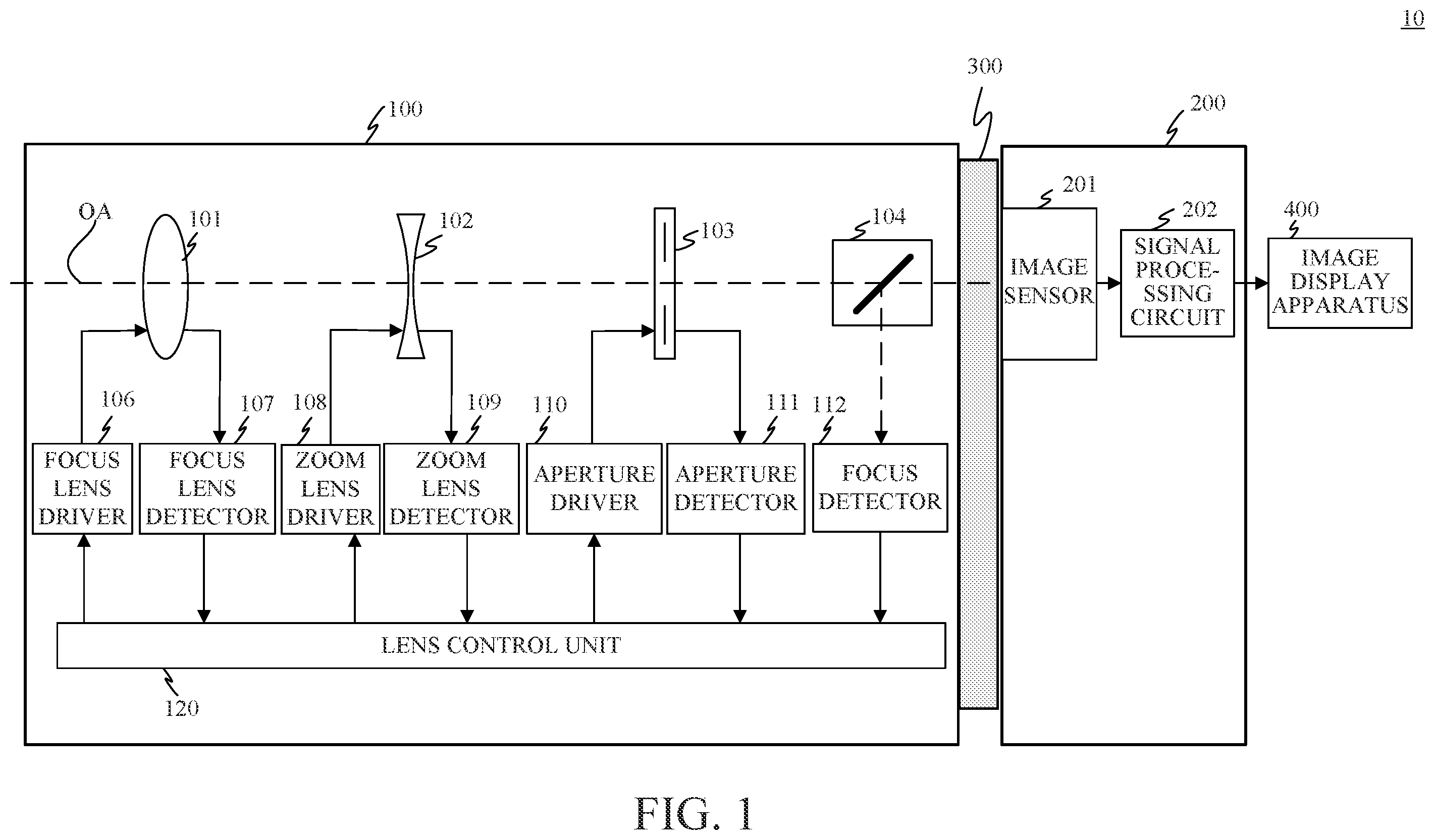 Patent US12361527 — Apparatus, lens apparatus, and storage medium for performing signal processing for a signal using a correction value — Figure 1