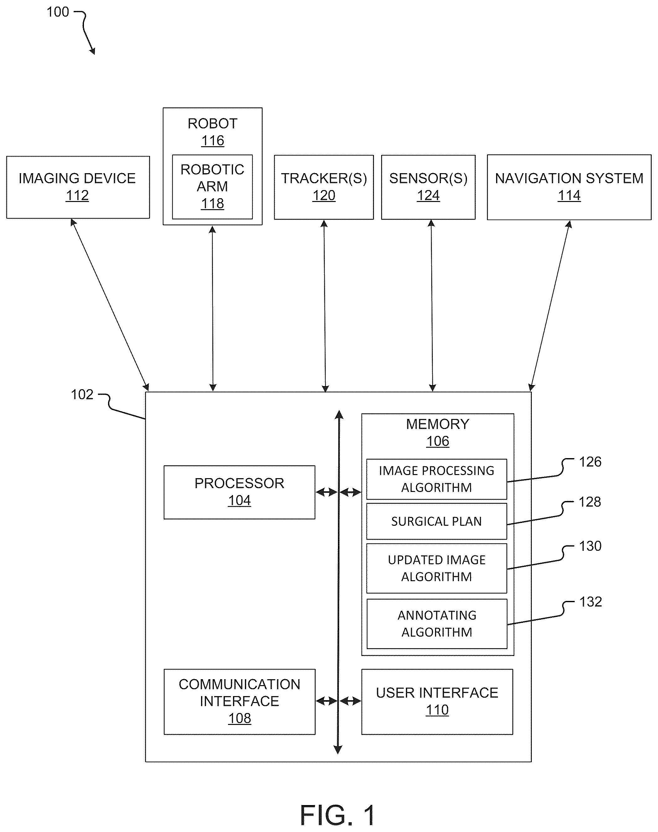 Patent US12361557 — Systems and methods for monitoring one or more anatomical elements — Figure 1
