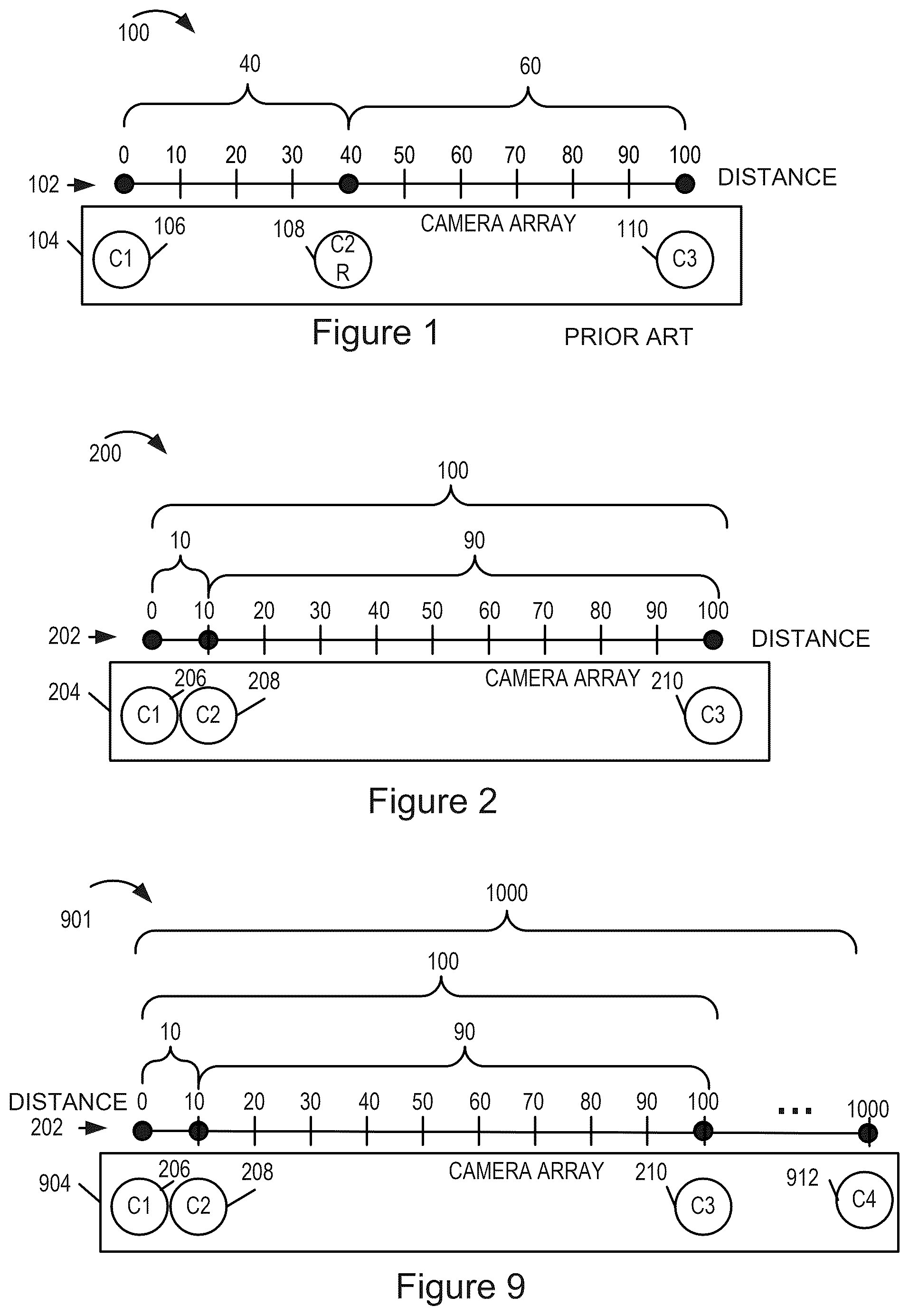Patent US12361580 — Camera array and methods of using captured images from a camera array for depth determination purposes — Figure 1