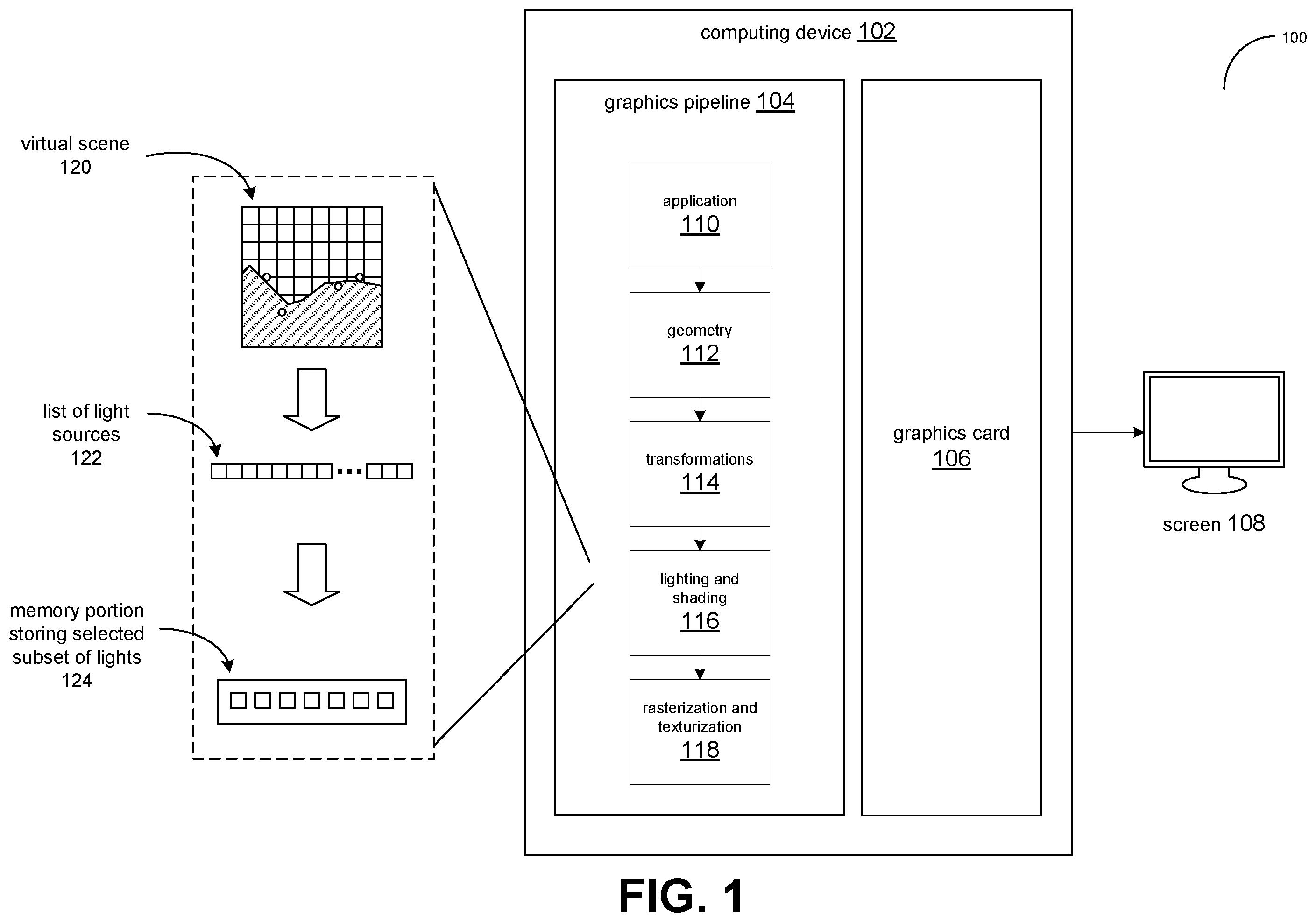 Patent US12361633 — Using importance resampling to reduce the memory incoherence of light sampling — Figure 1