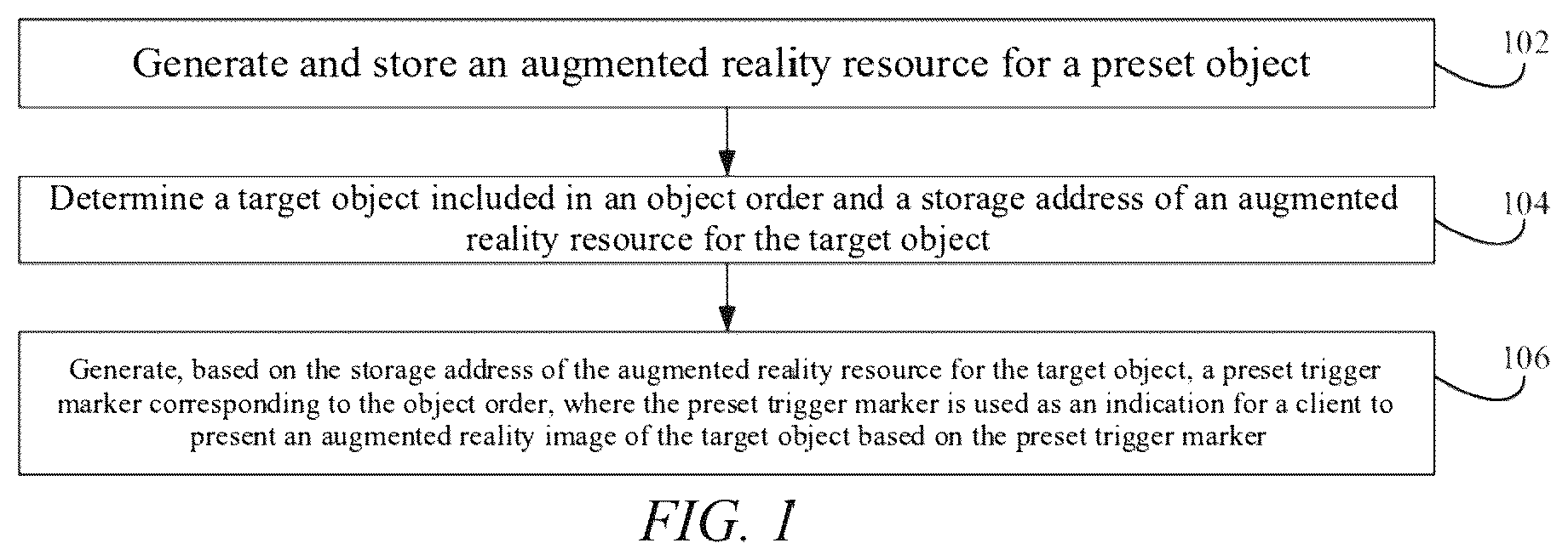 Patent US12361649 — Marker generation method and apparatus, and object presentation method and apparatus — Figure 1