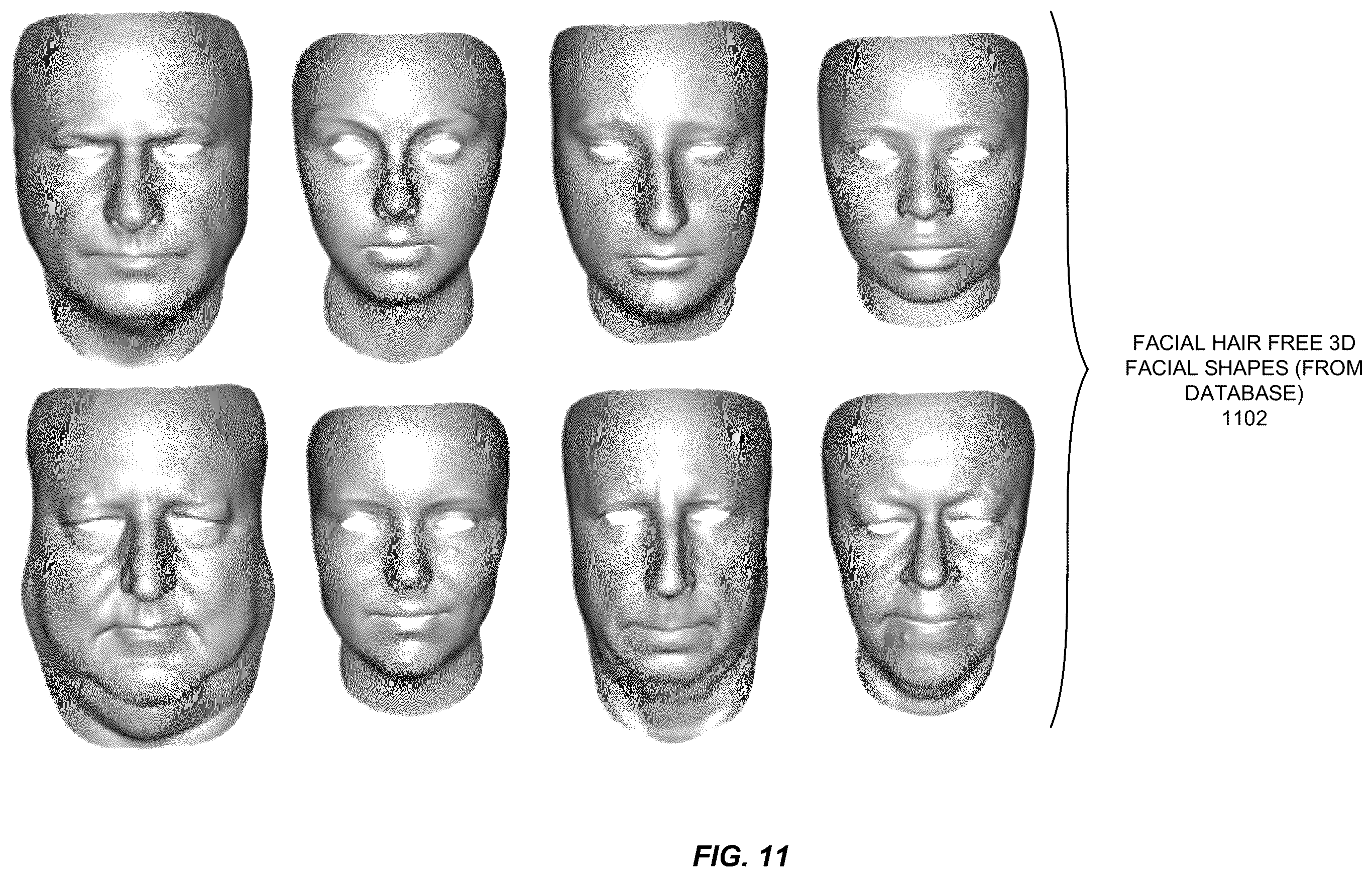 Patent US12361663 Figure 11 – Dynamic facial hair capture of a subject