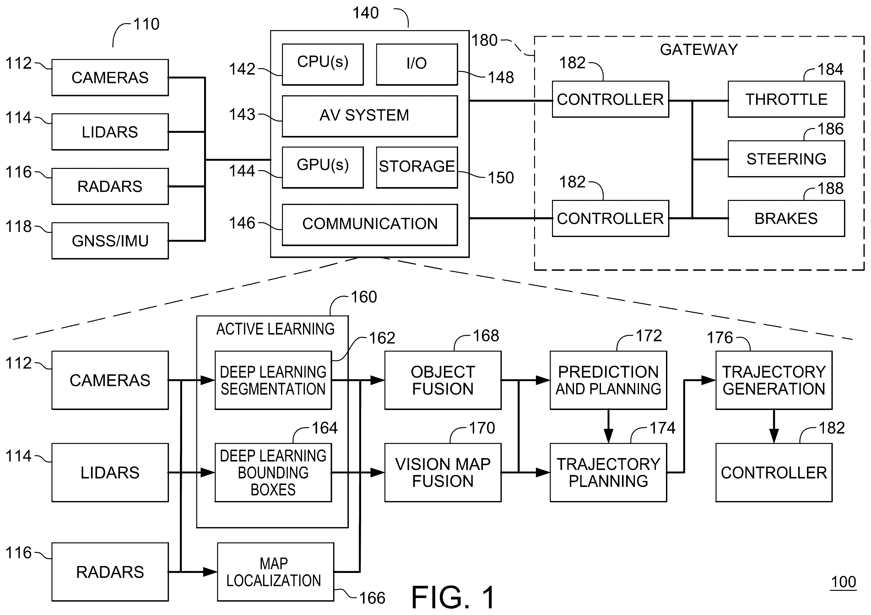 Patent US12361718 Figure 1 – Emergency vehicle interaction