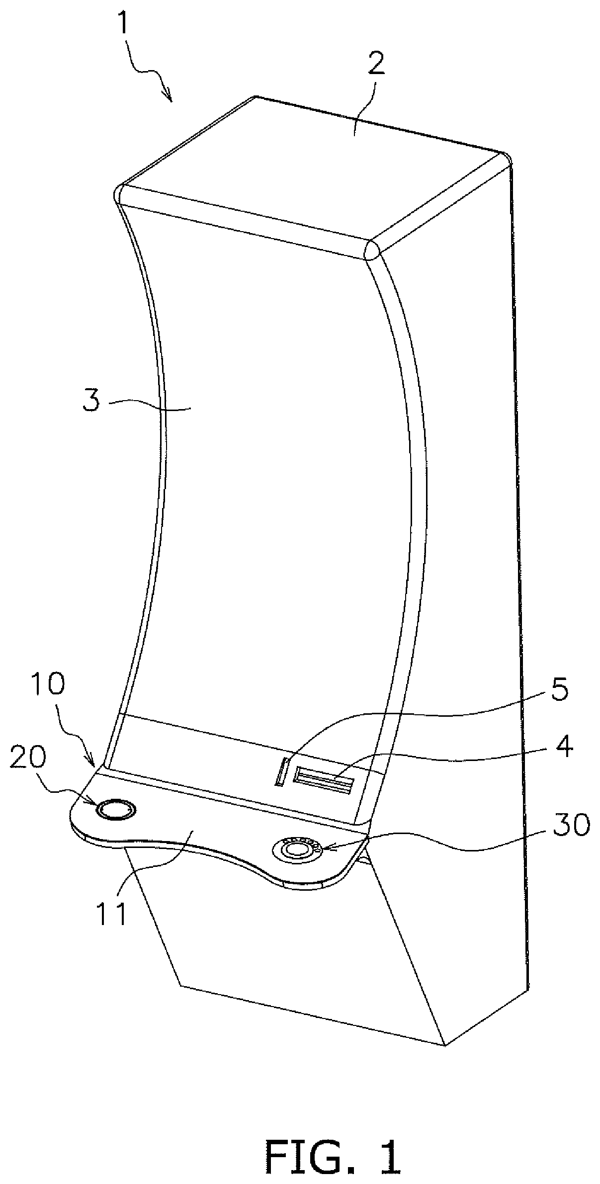Patent US12361781 — Gaming machine operation button, and control deck and gaming machine comprising same — Figure 1