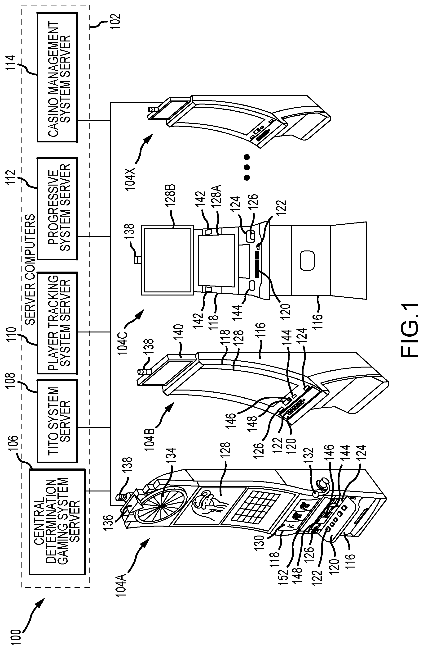 Patent US12361791 — Gaming machine and method for displaying a free spin count-up — Figure 1