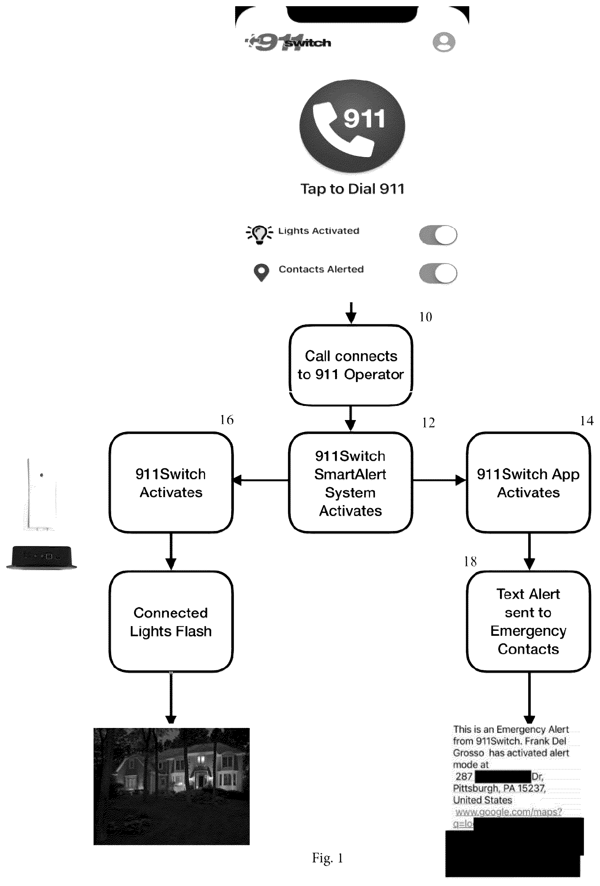 Patent US12361801 — Computer-implemented emergency alert lighting system — Figure 1