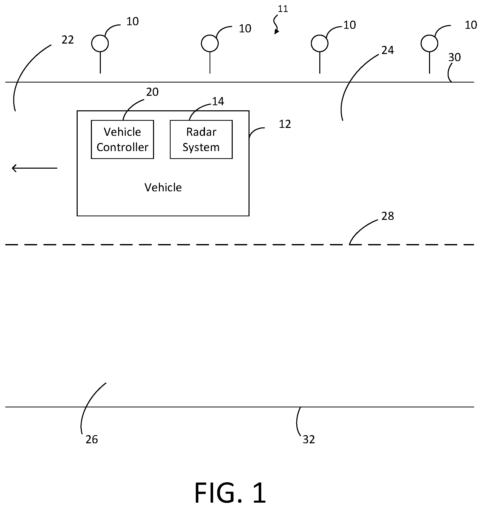 Patent US12361825 Figure 1 – Traffic signal systems for communicating with vehicle sensors