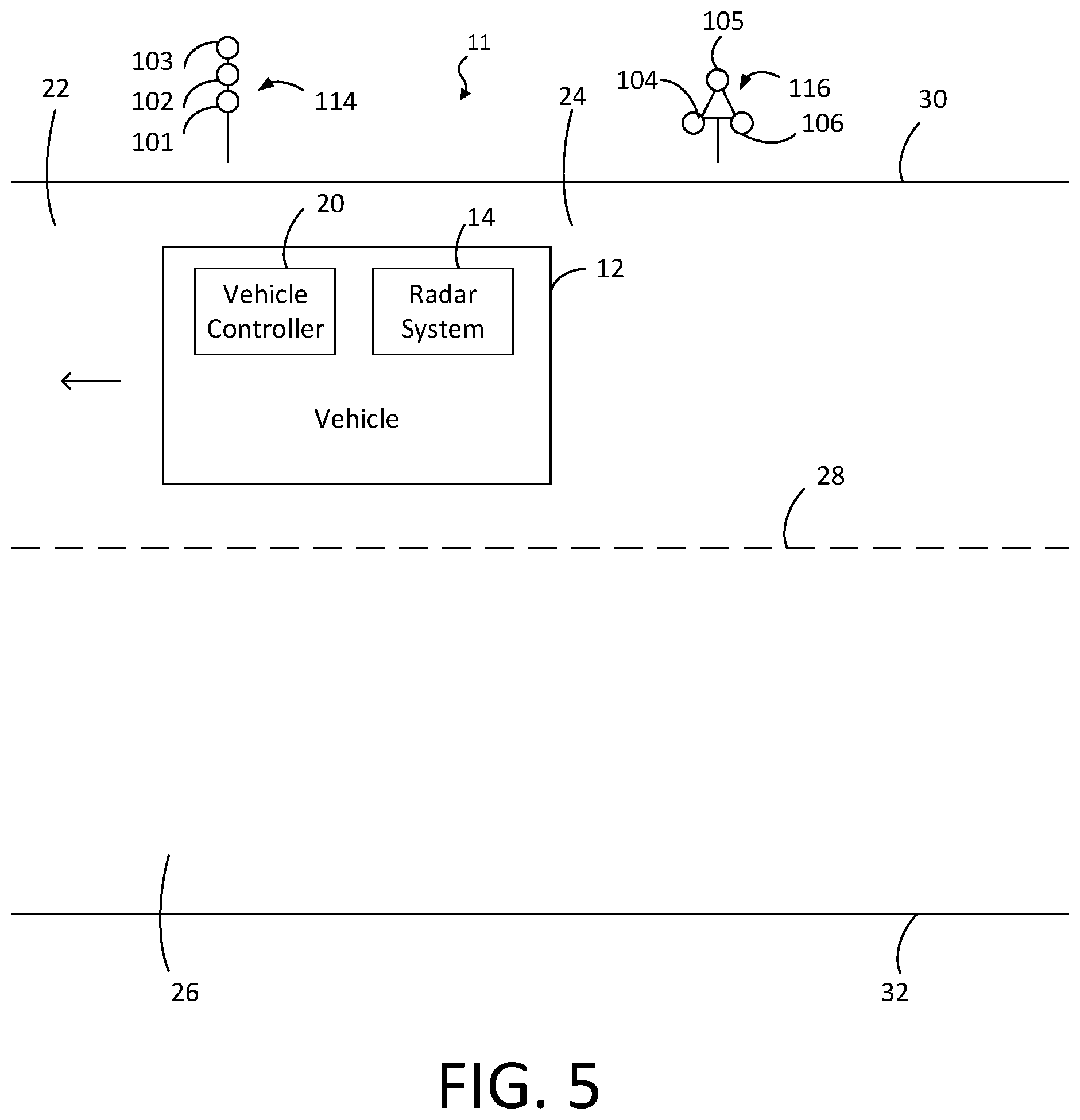 Patent US12361825 Figure 5 – Traffic signal systems for communicating with vehicle sensors