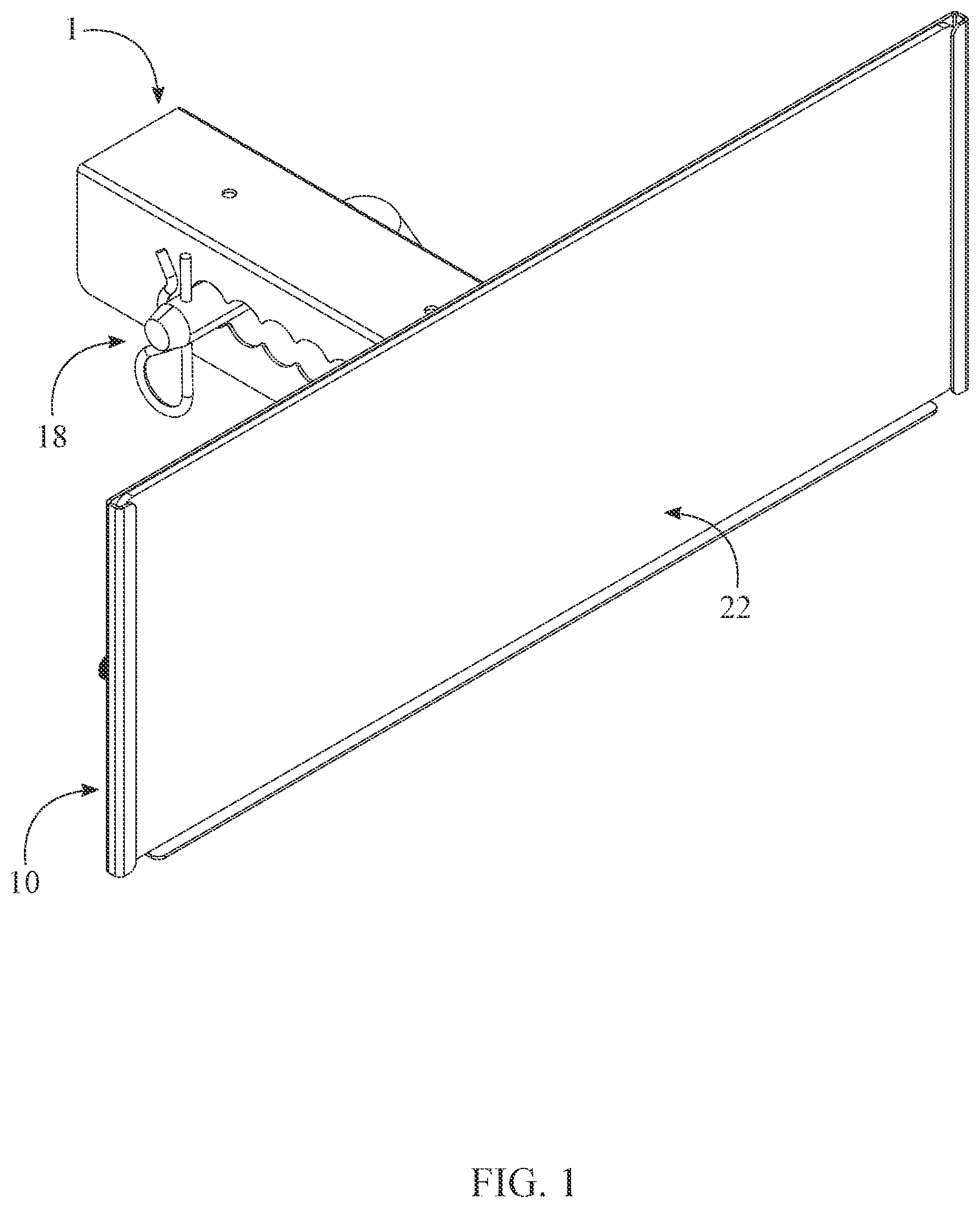 Patent US12361844 Figure 1 – Trailer hitch mount display apparatus