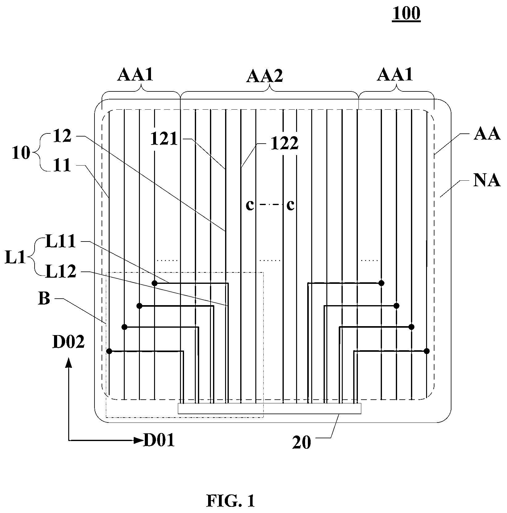Patent US12361854 — Display panel and display device — Figure 1