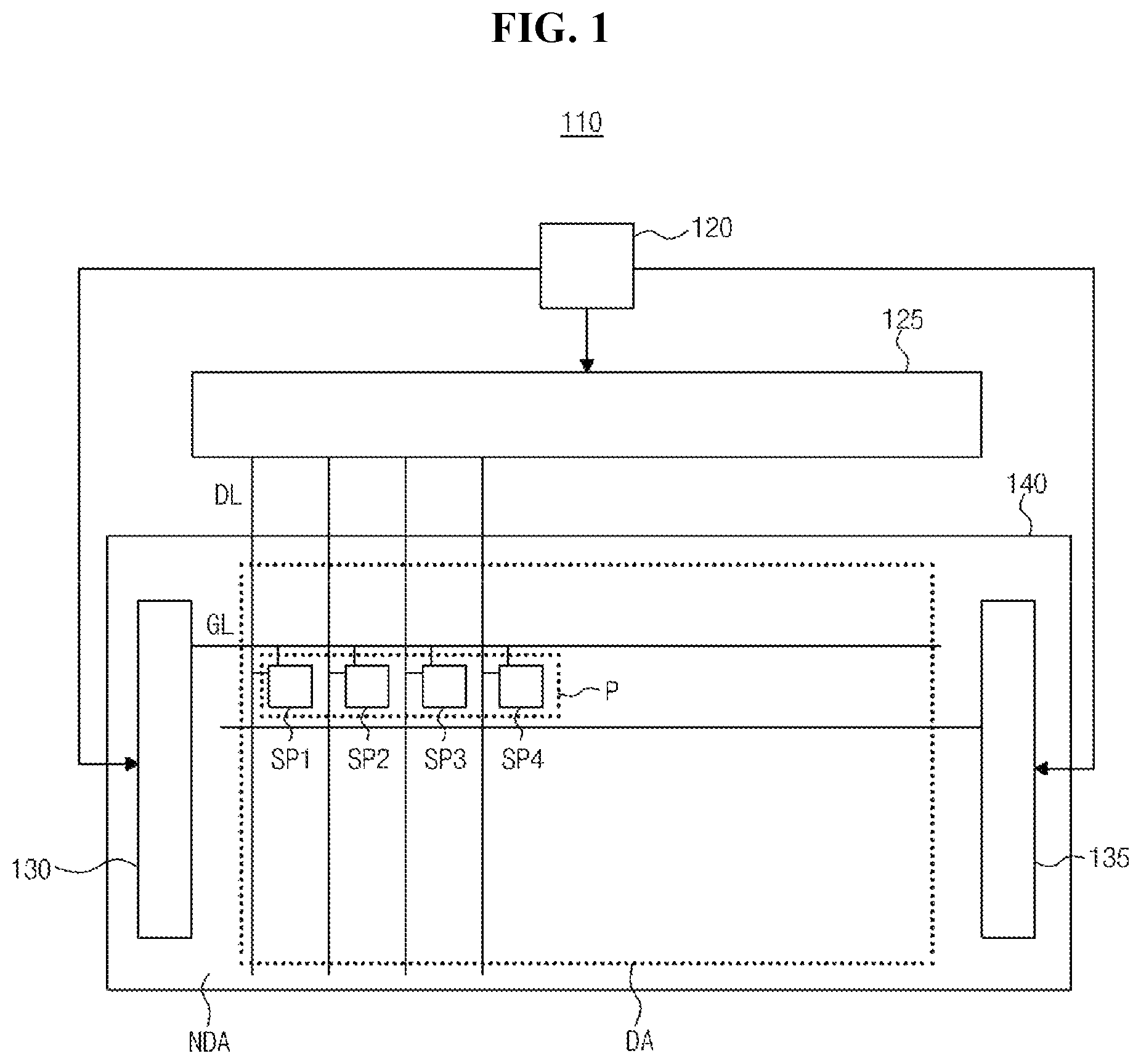 Patent US12361857 — Display device having improved response property and method of driving the same — Figure 1