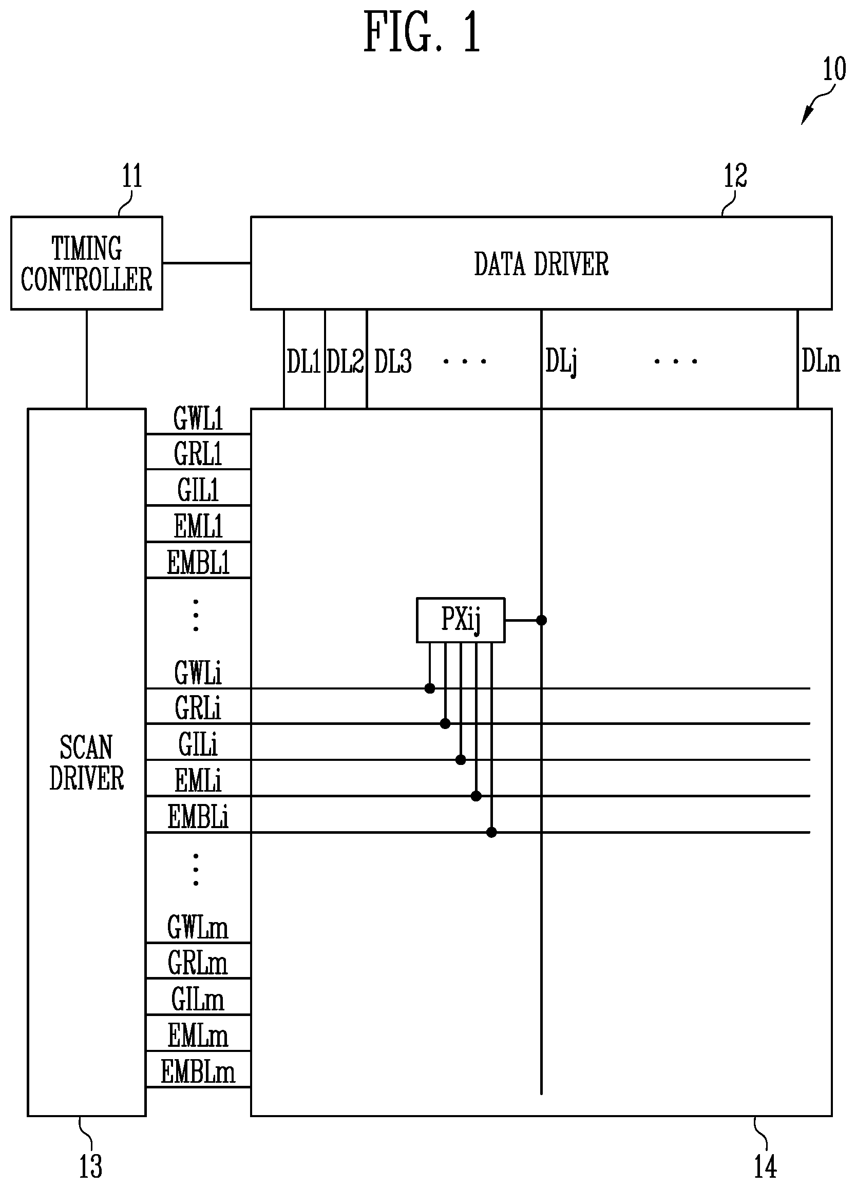 Patent US12361892 — Display device and method of driving the same — Figure 1