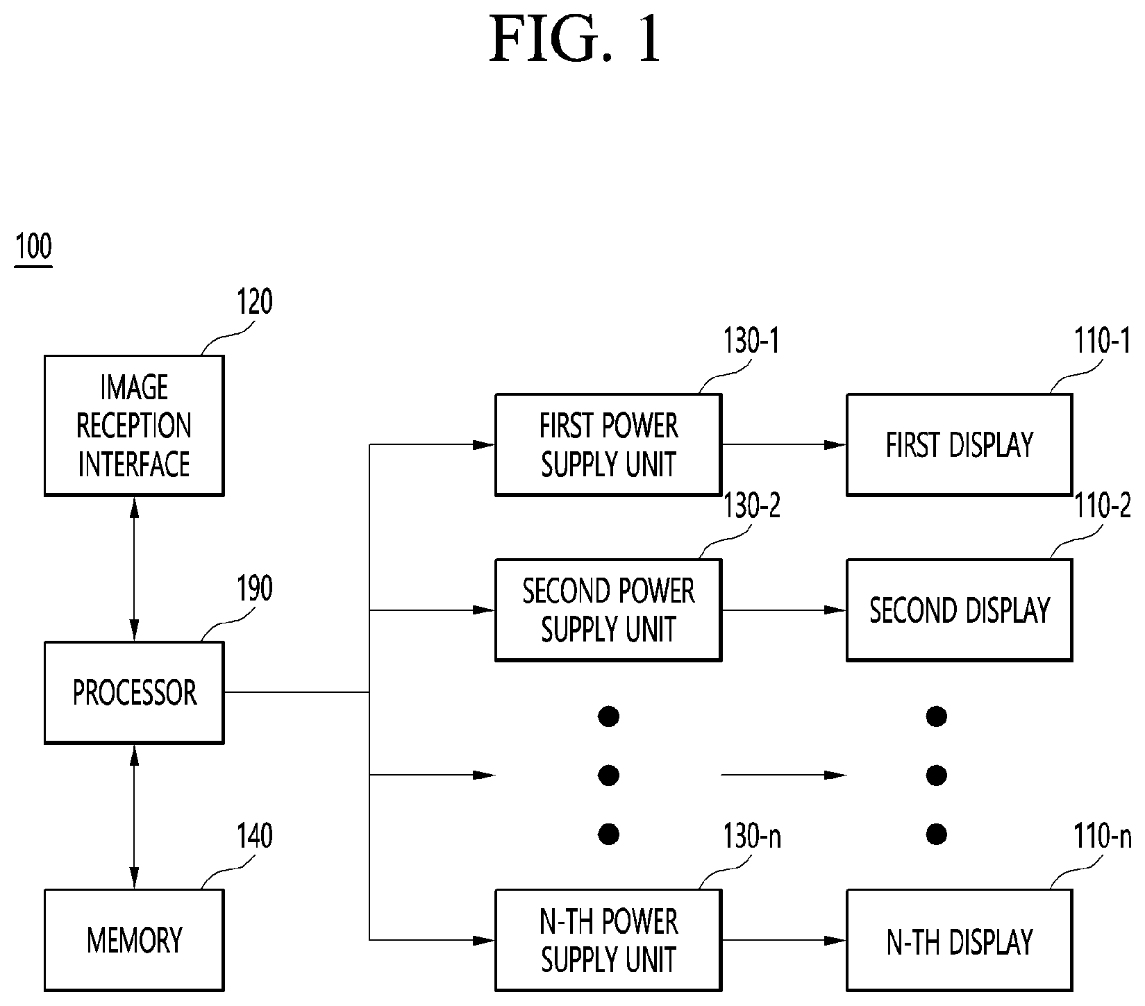 Patent US12361913 — Display device and power sharing method thereof — Figure 1