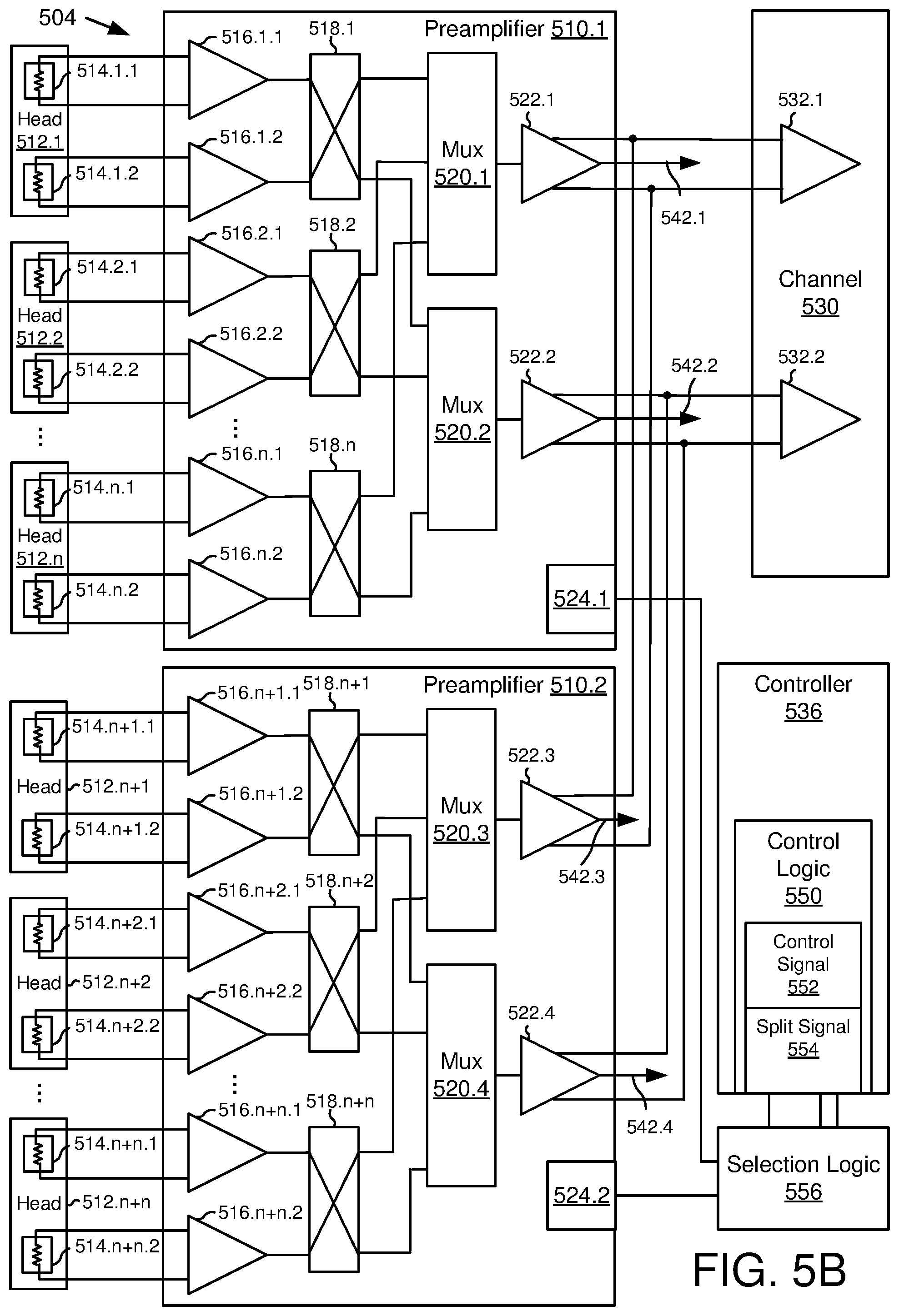 Patent US12361965 Figure 9 – Preamplifier circuit for parallel self-servo write