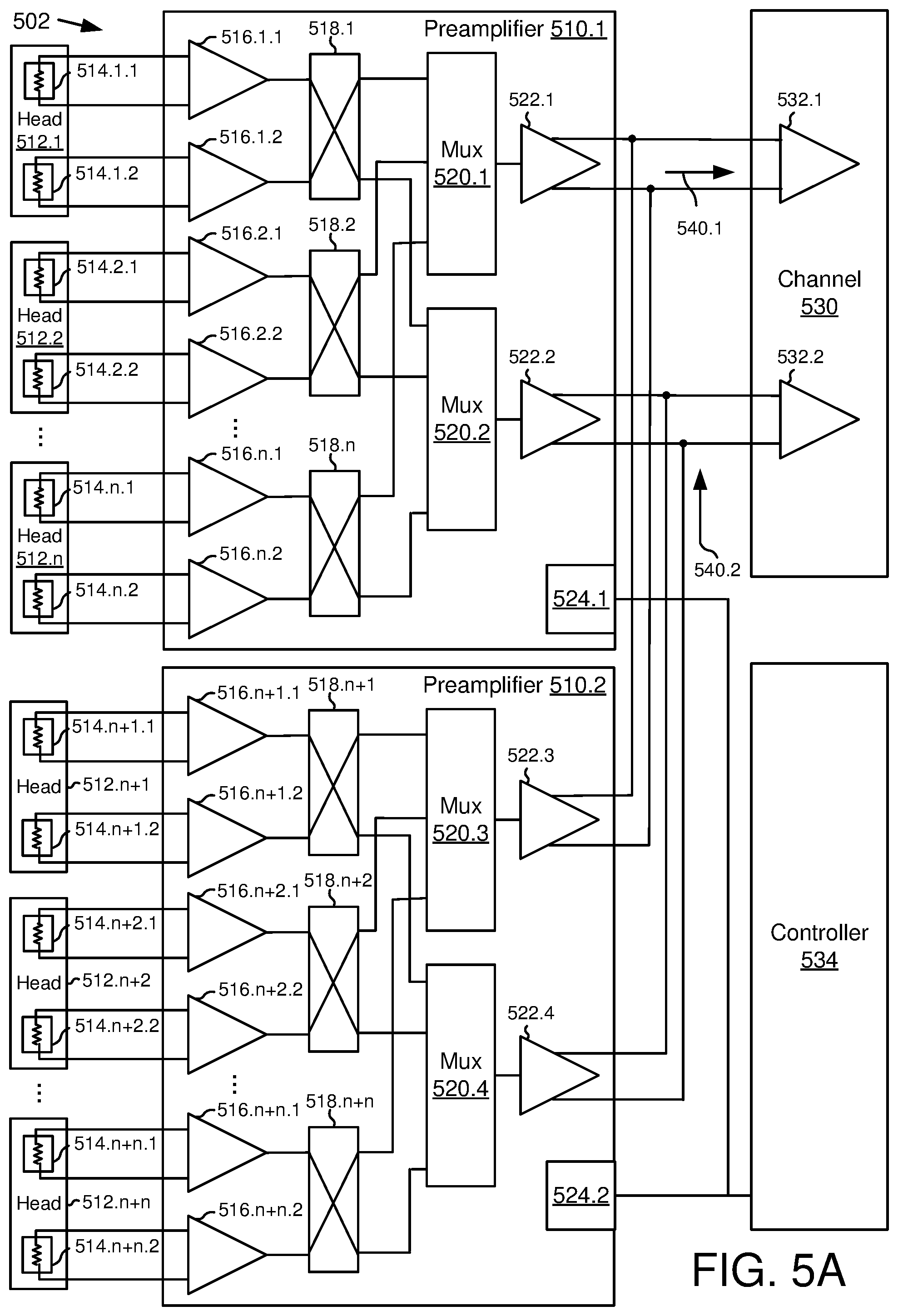 Patent US12361968 Figure 8 – Servo interface circuitry for parallel self-servo write