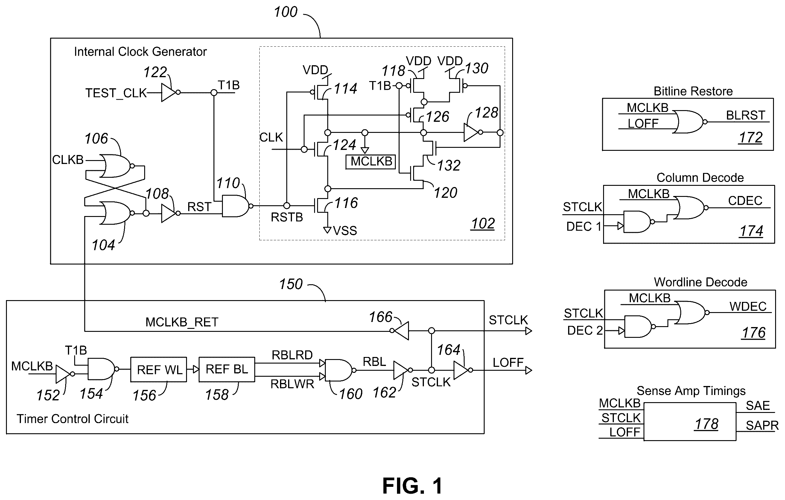 Patent US12361990 Figure 1 – Memory with external clock synchronized operation