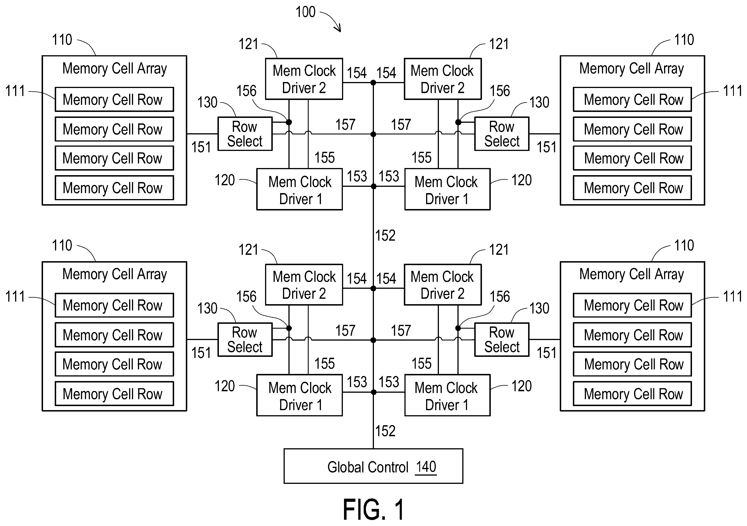 Patent US12361991 Figure 1 – Far end driver for memory clock