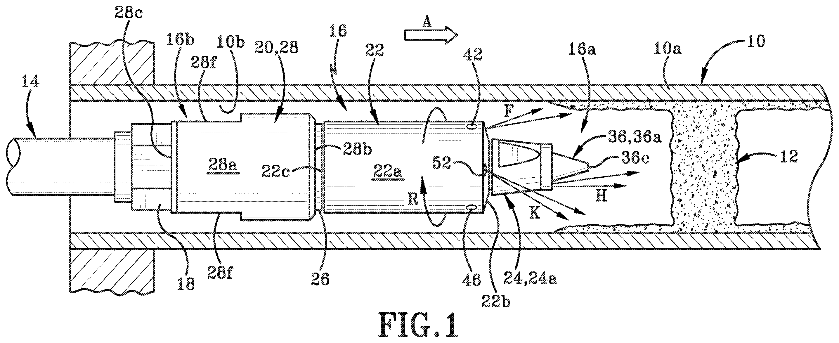 Patent US12365015 — Reaction force nozzle — Figure 1