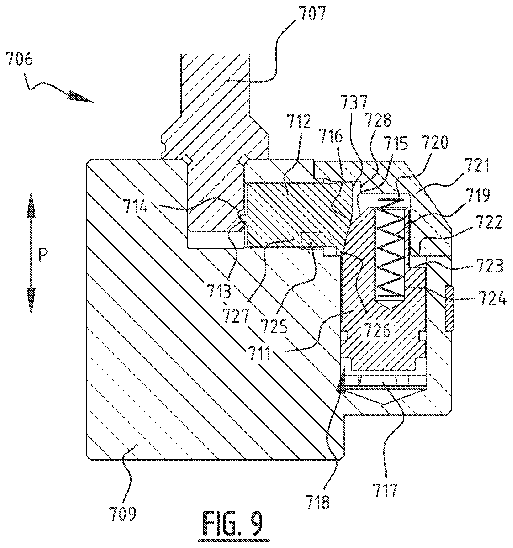 Patent US12365018 Figure 13 – Clamping system for a press brake having an integrally formed cavity or chamber and press brake comprising such a clamping system