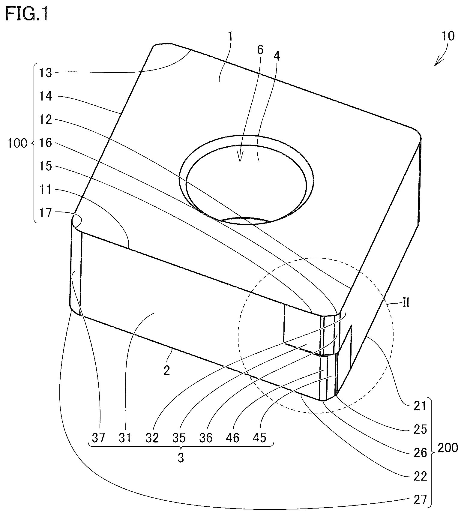 Patent US12365036 — Cutting insert — Figure 1