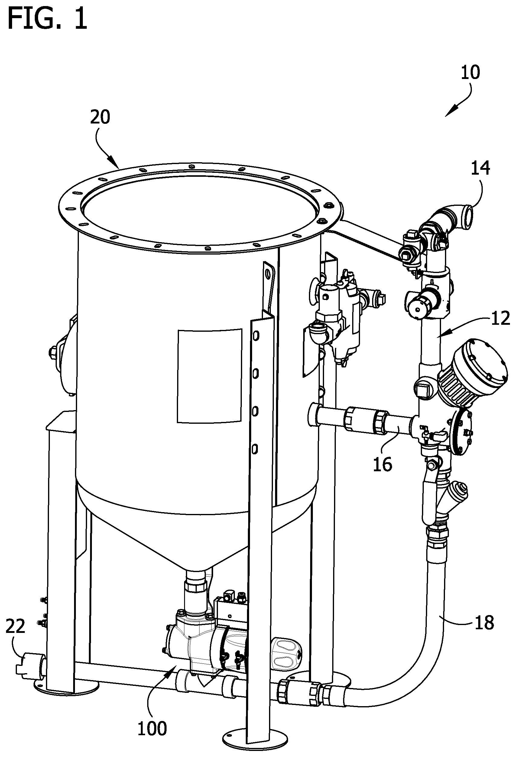 Patent US12365062 — Metering valve for abrasive media — Figure 1