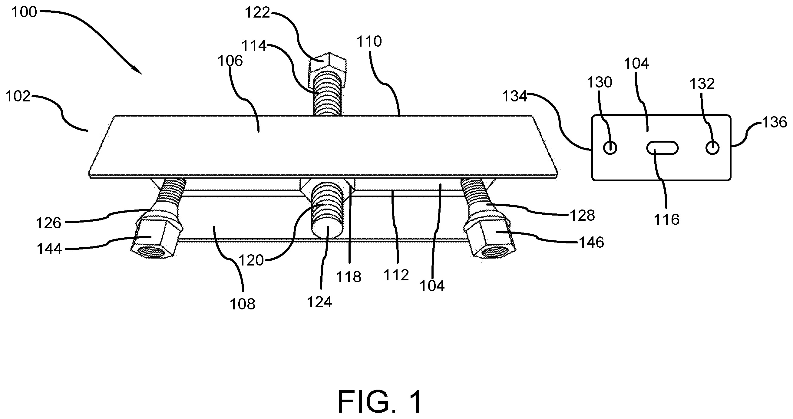 Patent US12365068 Figure 1 – Axle hub and rotor assembly removal tool