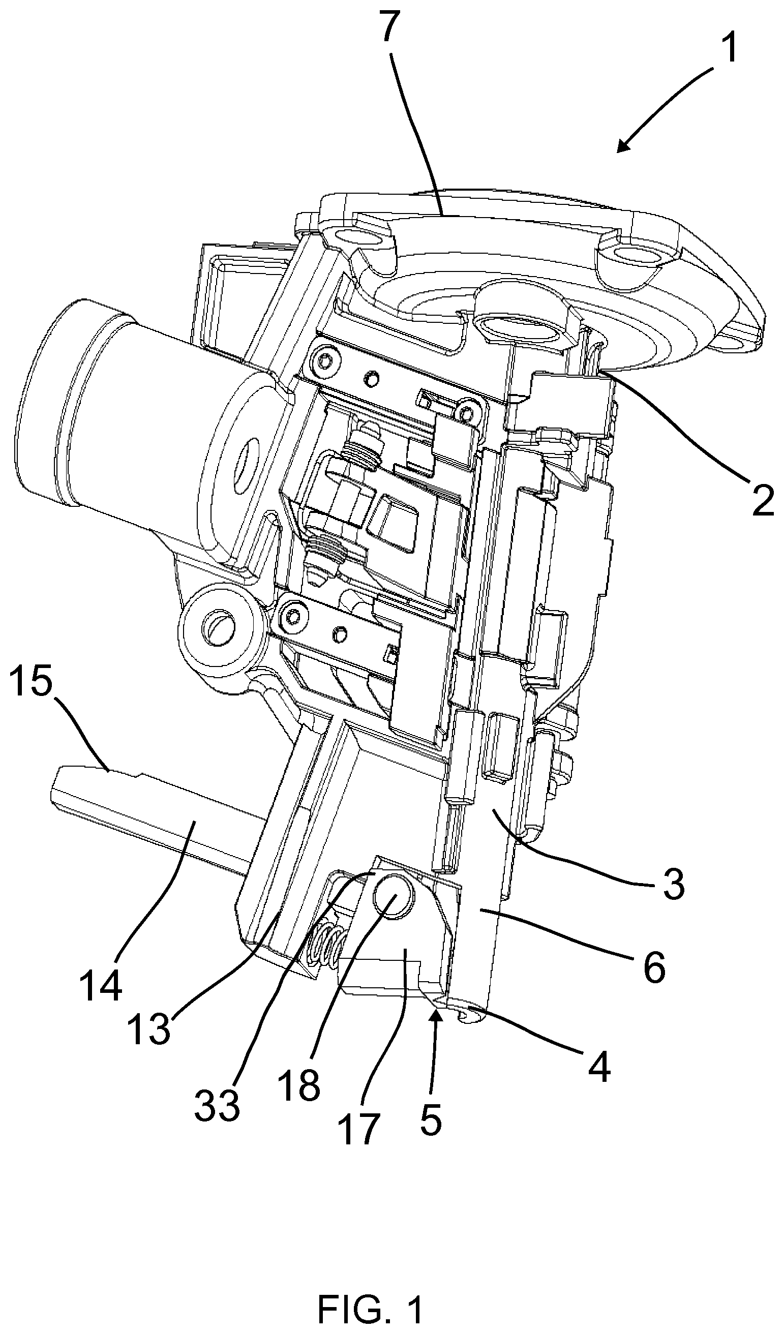 Patent US12365073 — Nail driving tool, movable guide element, stationary guide element, kit, base for such kit, system, and retrofitting system — Figure 1