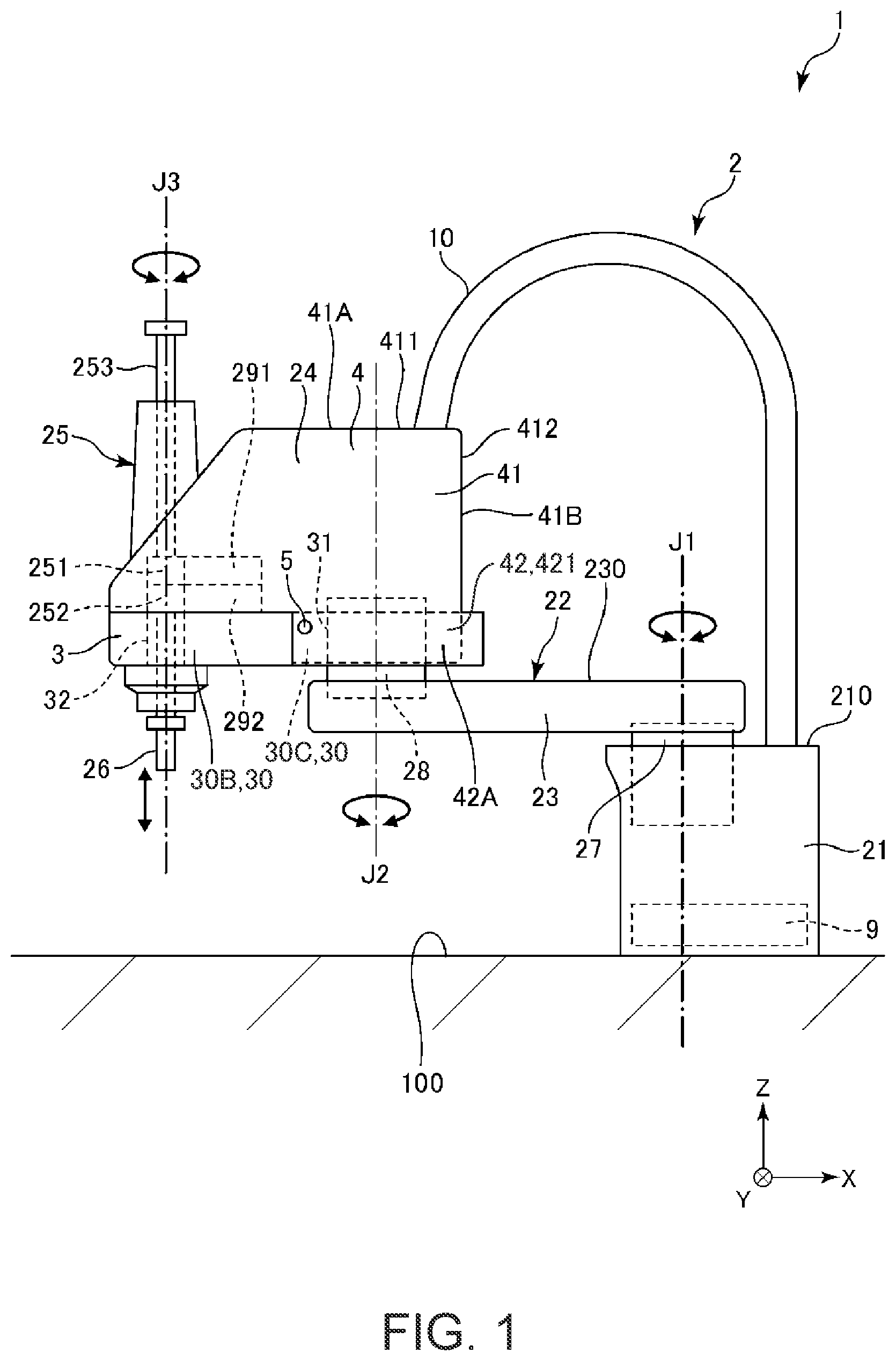 Patent US12365082 — Robot having an arm cover partially covering an arm of the robot — Figure 1