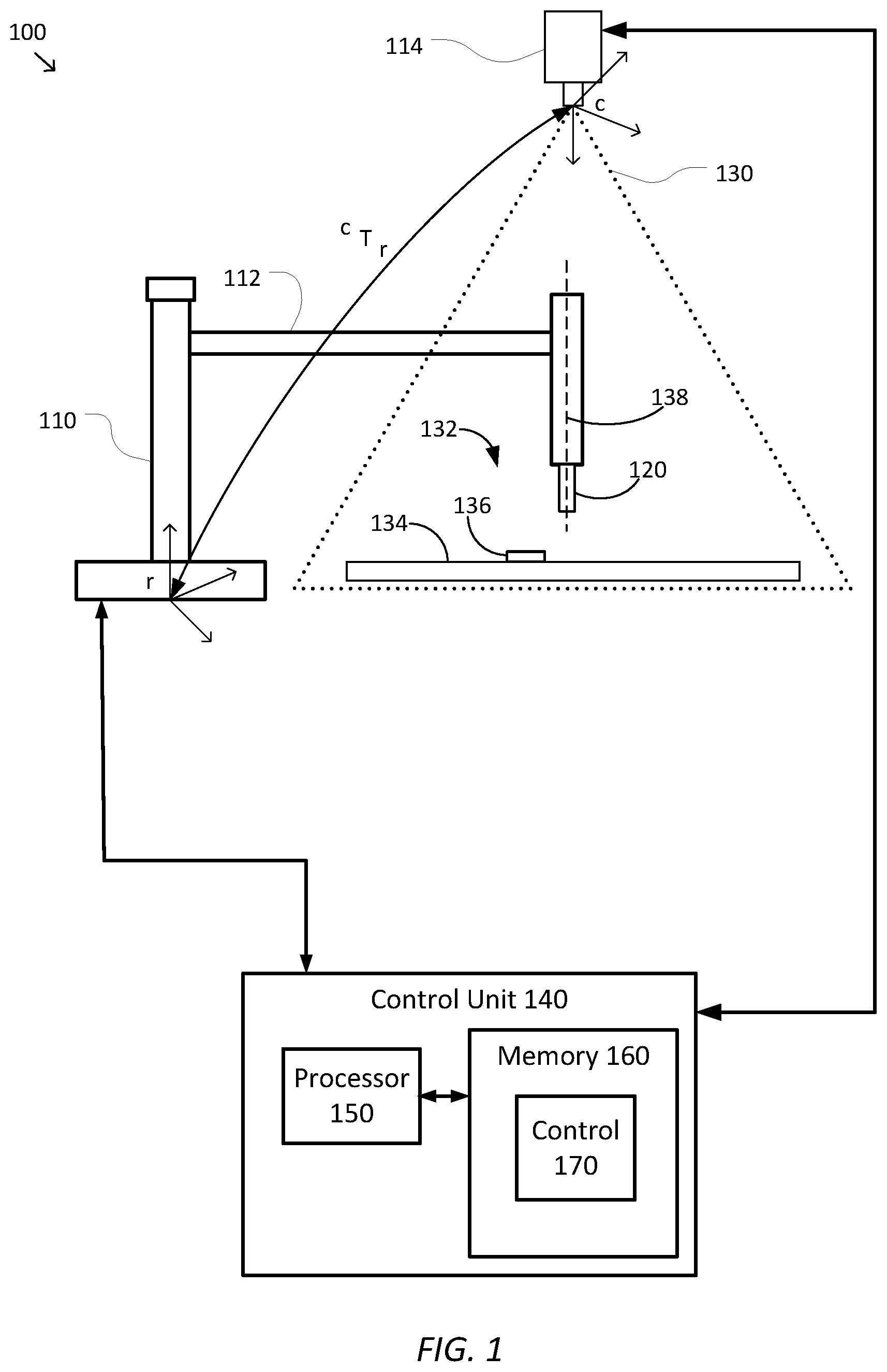 Patent US12365092 — Optical registration in a computer-aided system — Figure 1