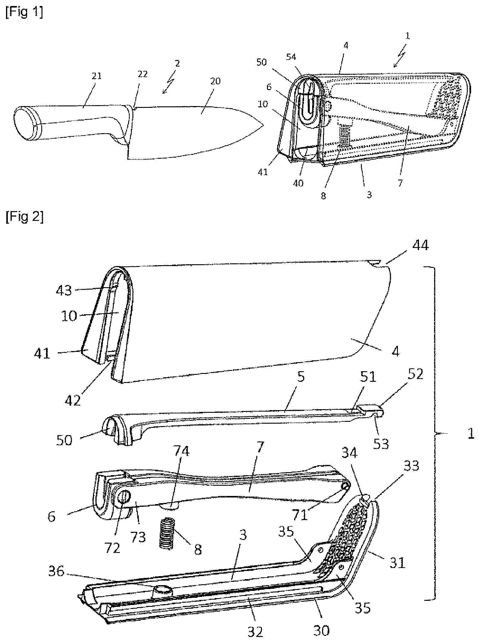 Patent US12365106 — Combination of a sheath and a knife — Figure 1