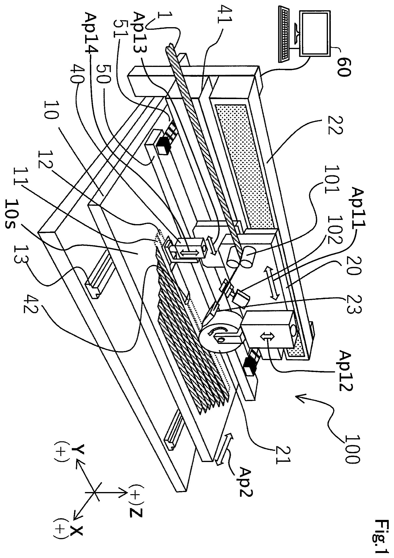 Patent US12365150 — Fiber placement device — Figure 1