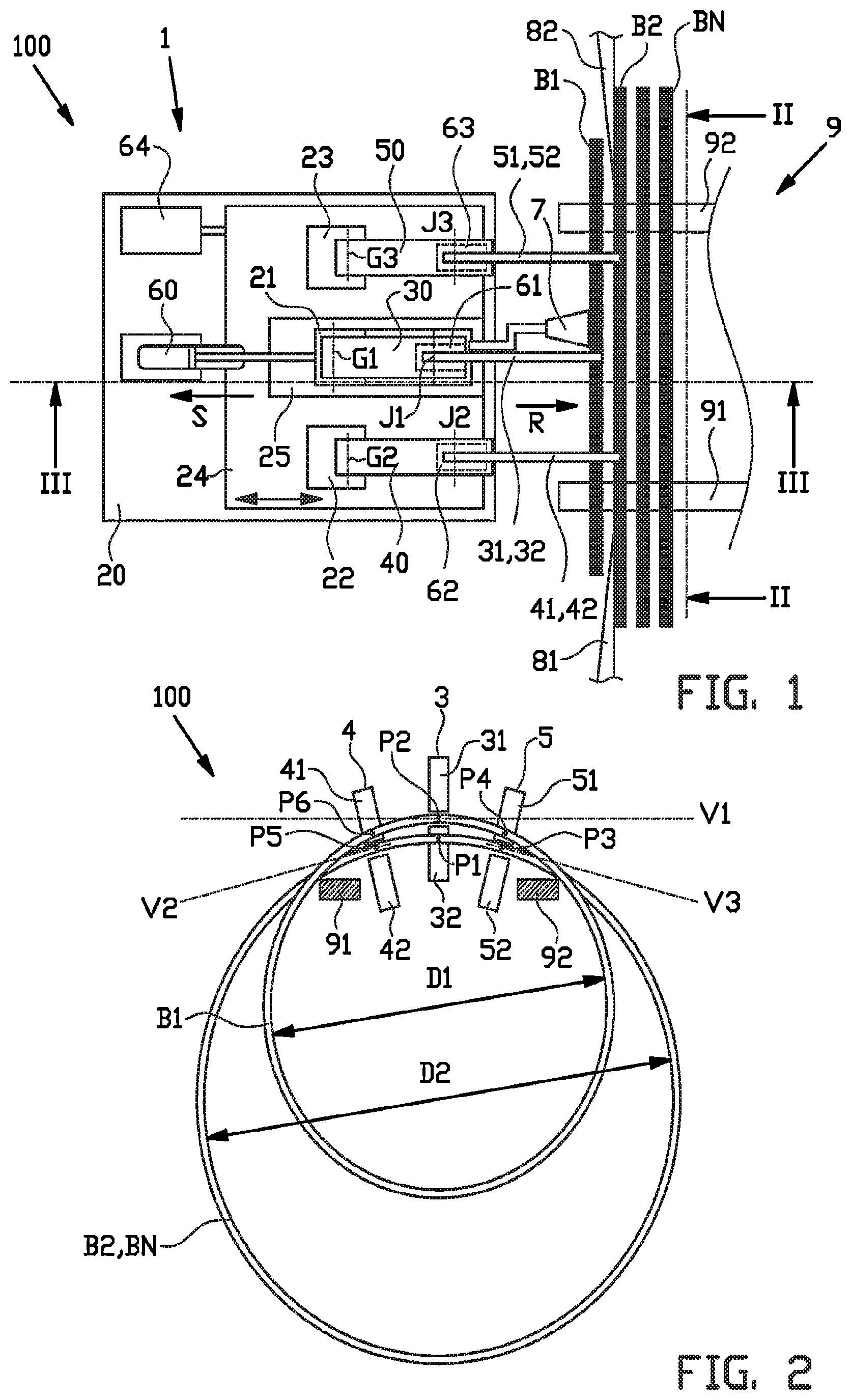 Patent US12365156 — Bead separator, bead supply station and a method for separating a single bead from a bead supply unit holding a plurality of beads — Figure 1