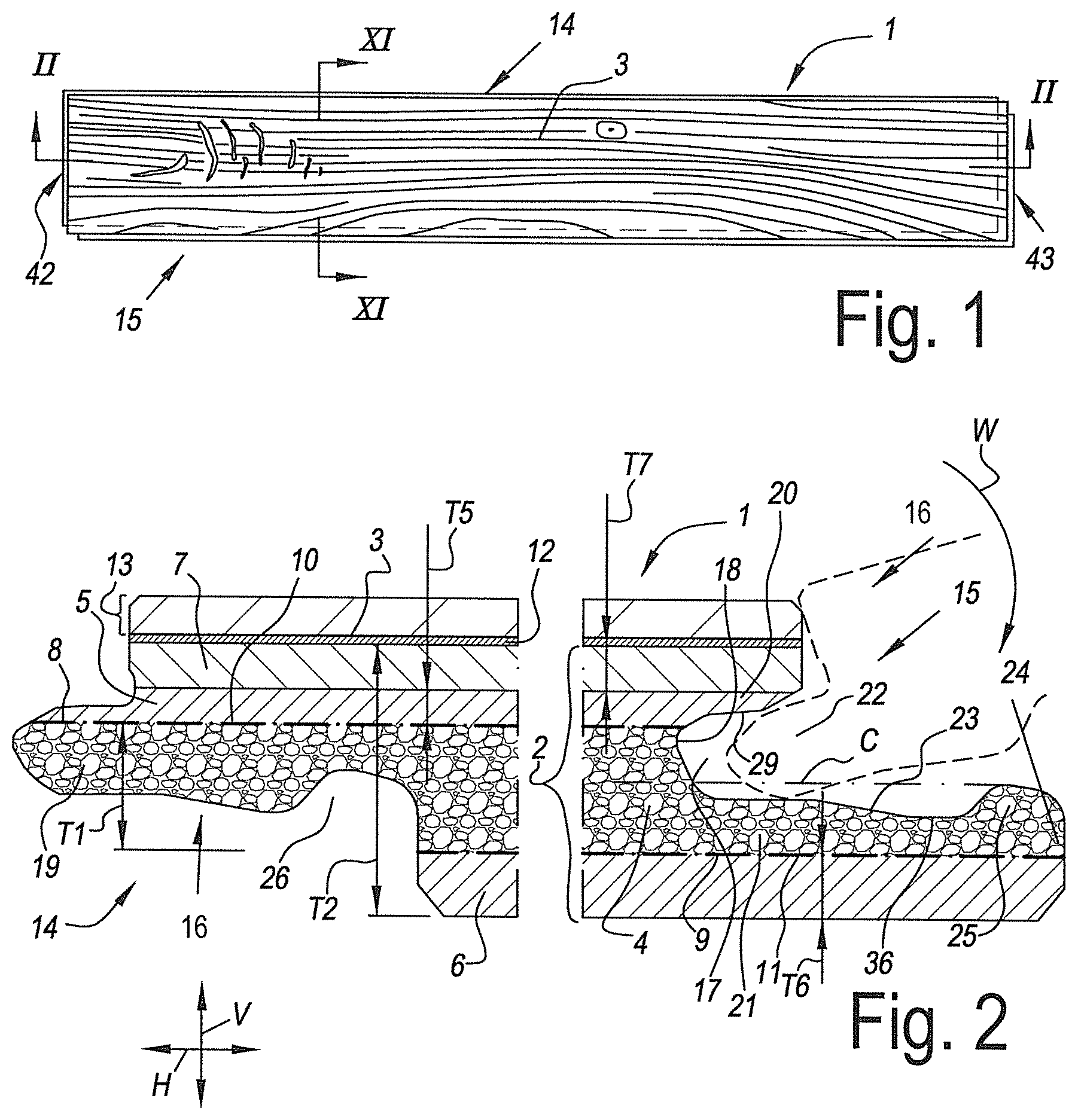 Patent US12365161 Figure 1 – Floor panel and method for manufacturing a floor panel