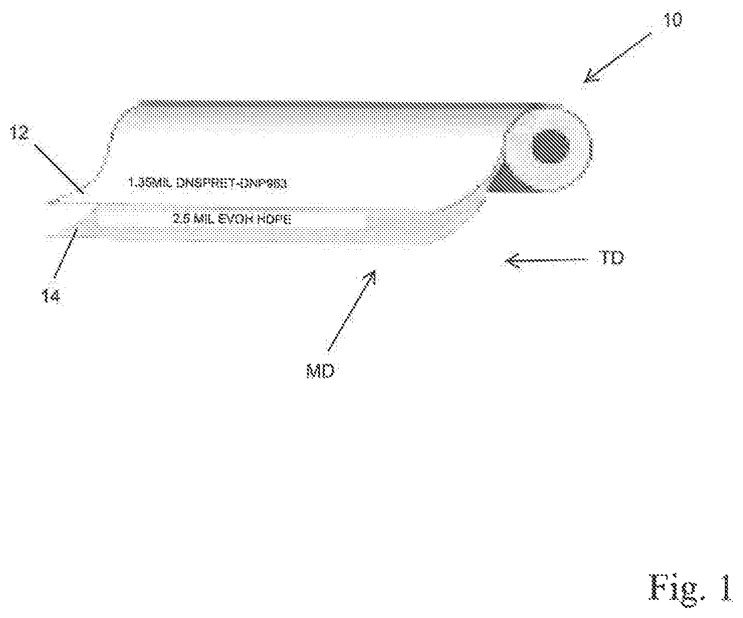 Patent US12365170 — Packaging laminate — Figure 1
