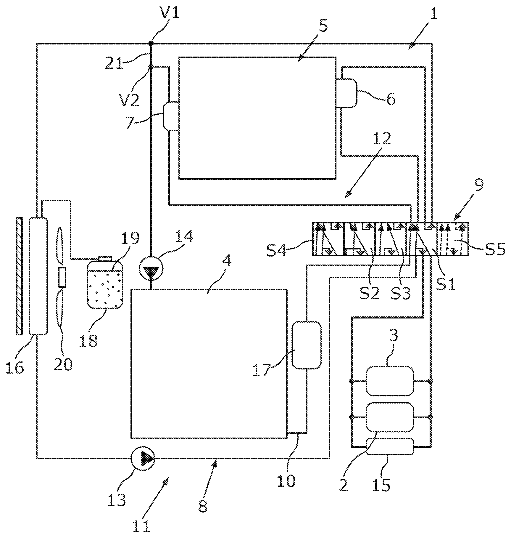 Patent US12365214 — Temperature-control device for a motor vehicle and motor vehicle — Figure 1