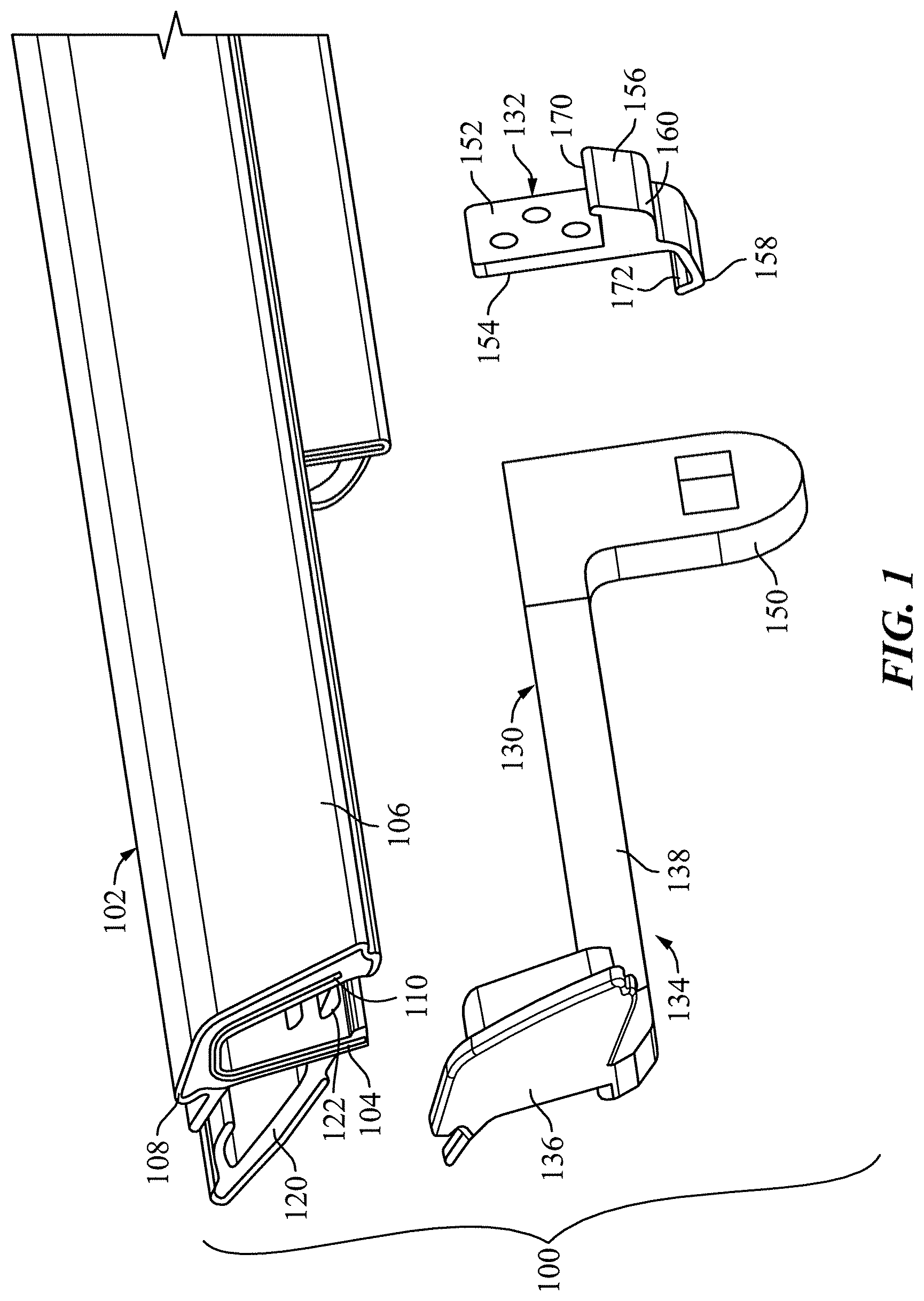 Patent US12365225 — Outer belt with molded snap-fit retention feature — Figure 1