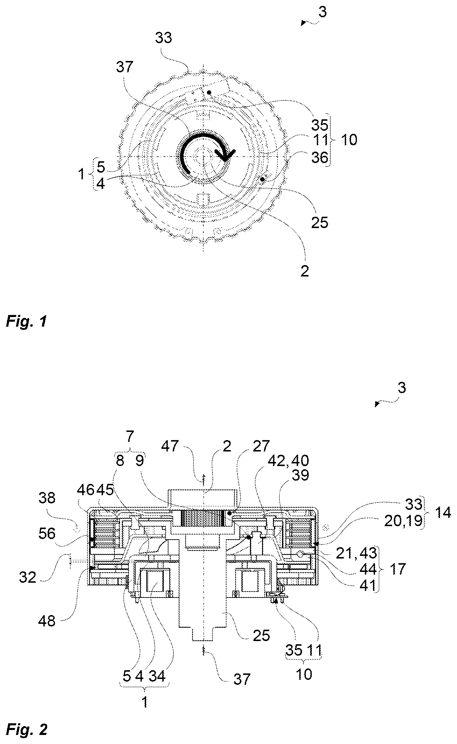 Patent US12365232 — Magnetic clutch with an axis of rotation for actuating a disconnect clutch — Figure 1