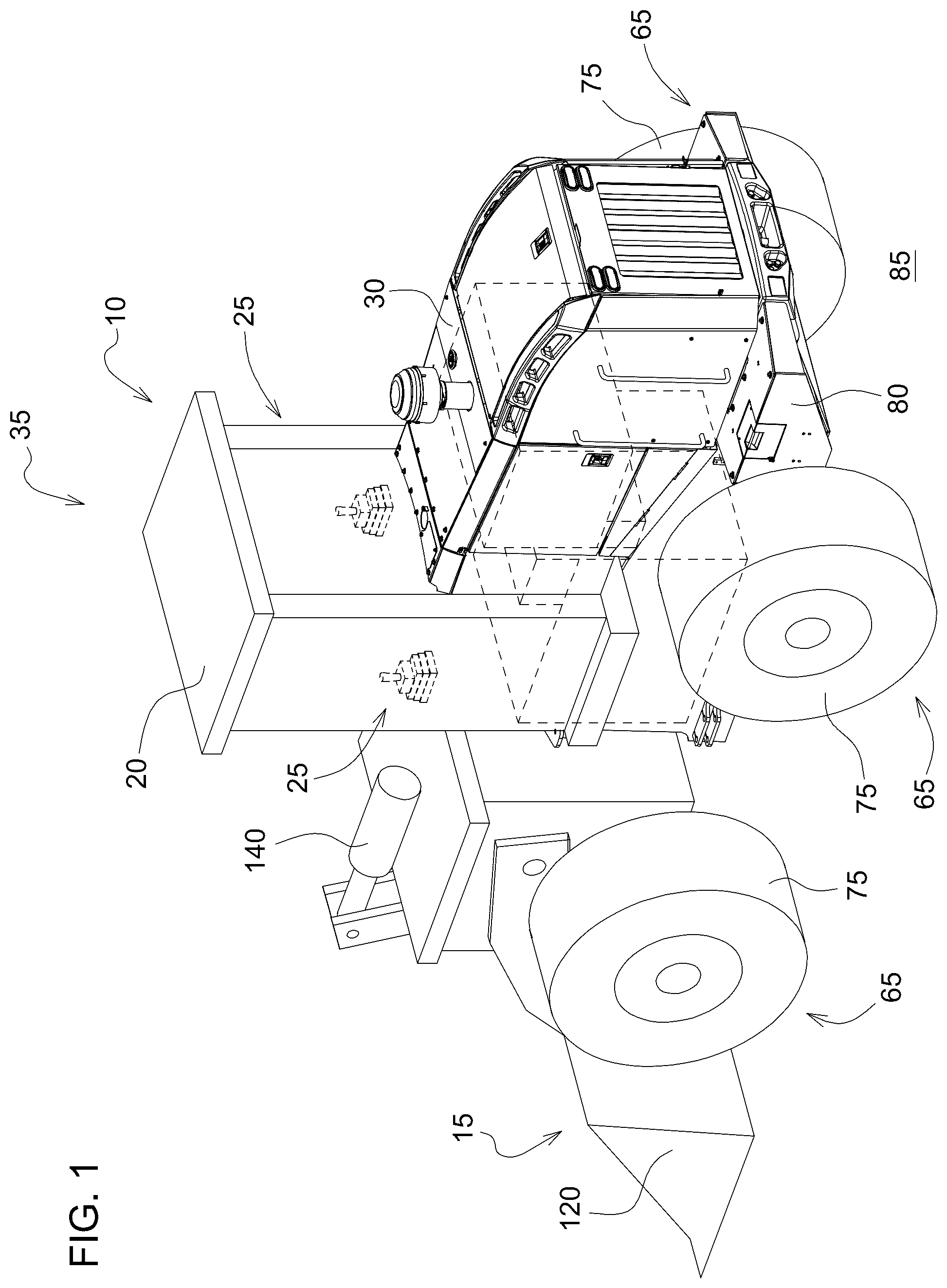 Patent US12365245 — Level sensing fill without a sight gauge — Figure 1
