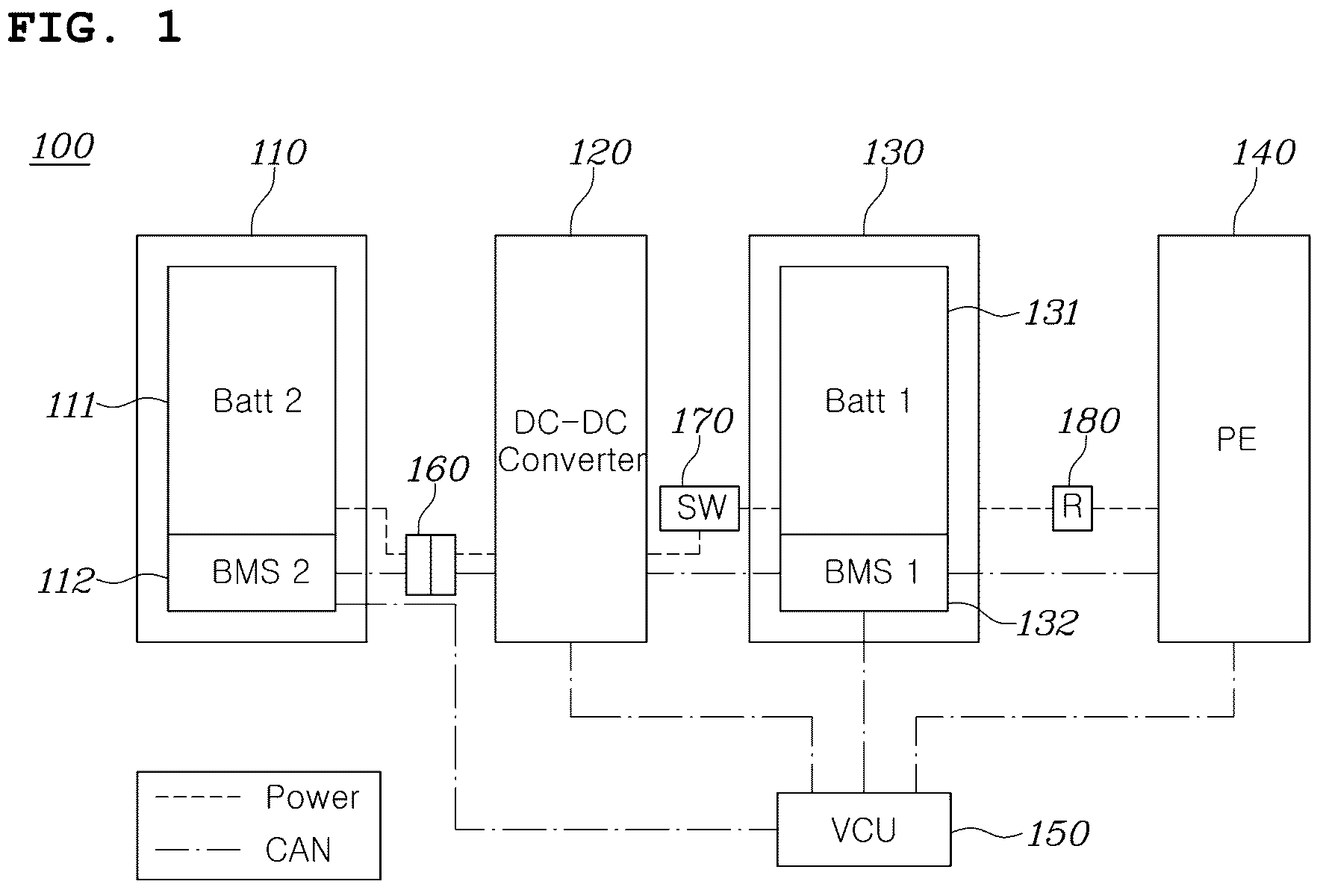 Patent US12365262 — Electrified vehicle and power management method therefor — Figure 1