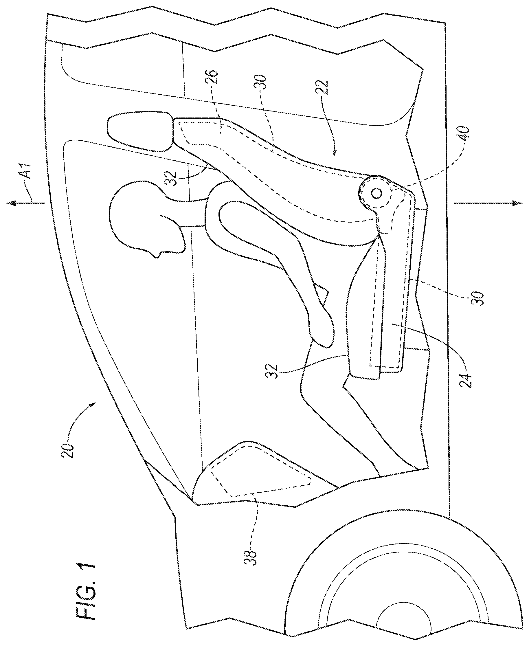 Patent US12365274 Figure 1 – Vehicle seat assembly