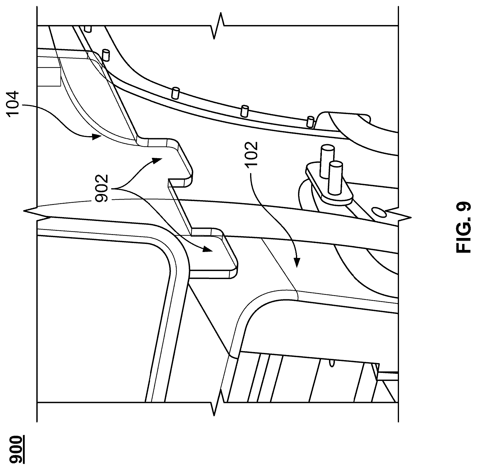 Patent US12365281 Figure 9 – Modular kitchen mounting apparatus