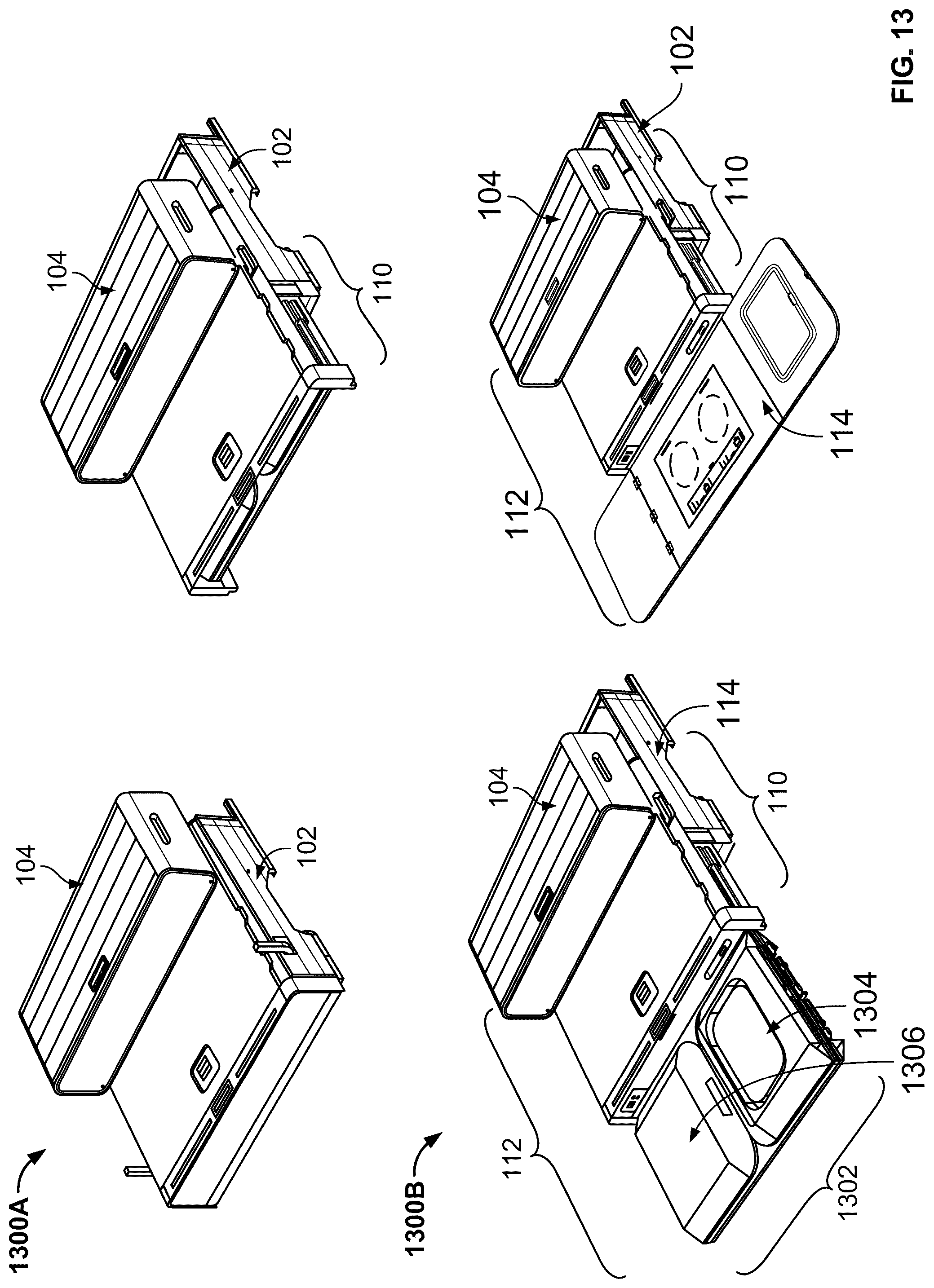Patent US12365281 Figure 13 – Modular kitchen mounting apparatus