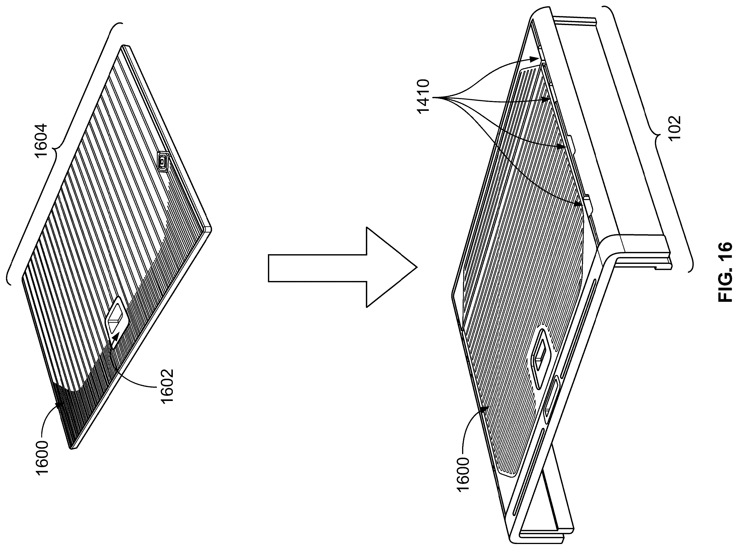 Patent US12365281 Figure 16 – Modular kitchen mounting apparatus