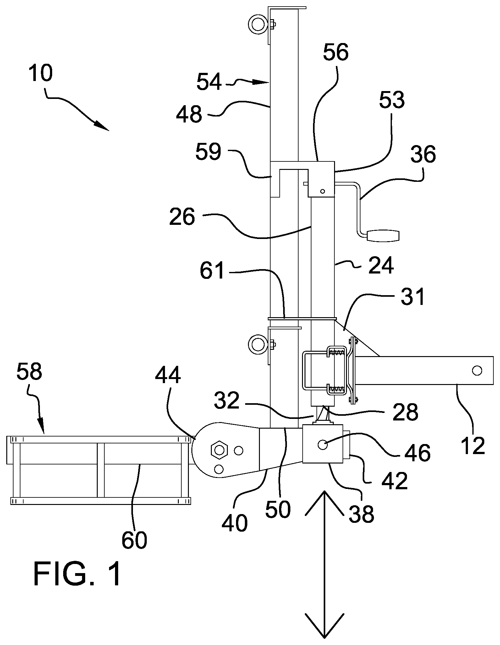 Patent US12365291 — Garbage can transport assembly — Figure 1
