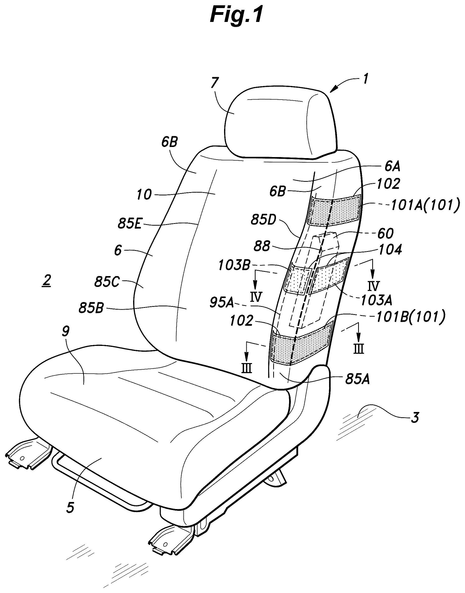 Patent US12365302 — Vehicle seat and method for manufacturing the same — Figure 1