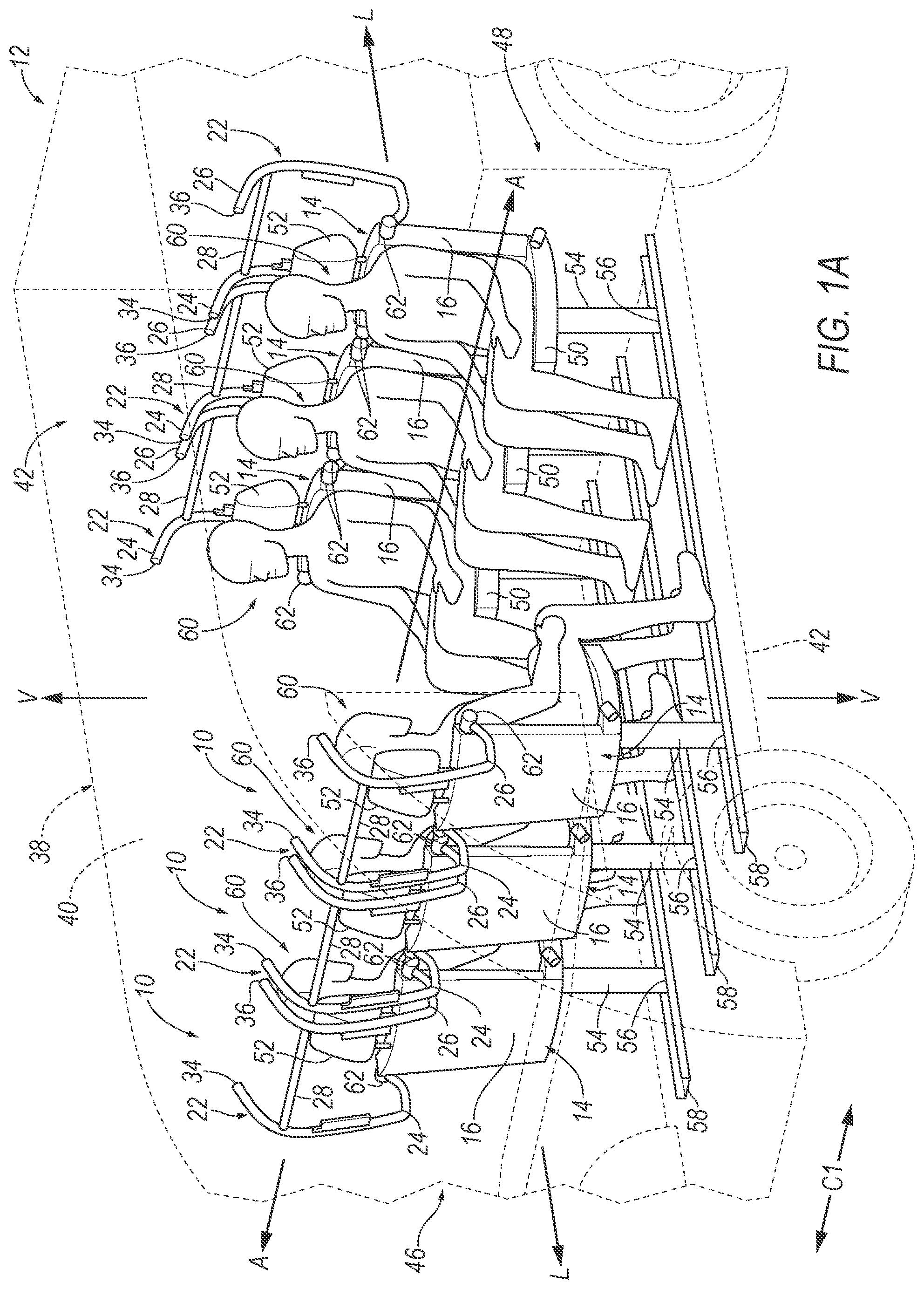 Patent US12365307 — Restraint frame for vehicle seat — Figure 1