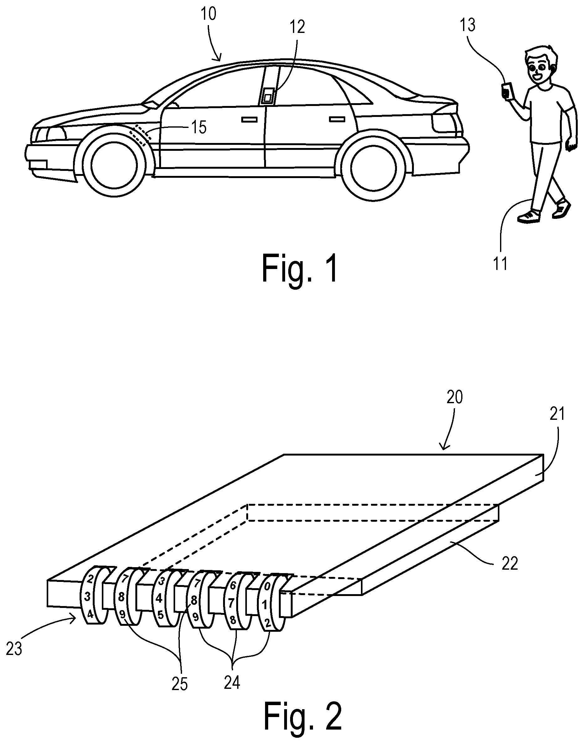 Patent US12365309 — Hideable security key using near field communication — Figure 1