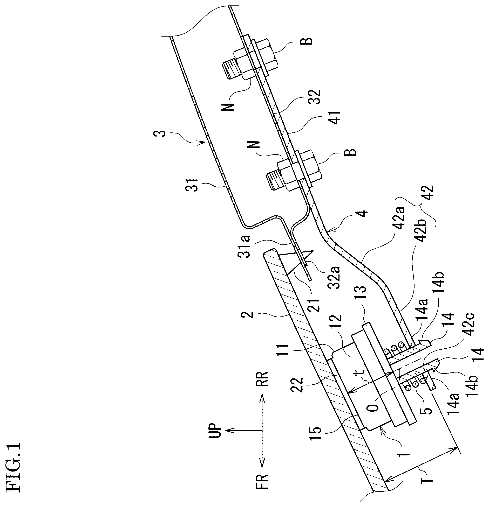 Patent US12365313 — Support structure for rain sensor — Figure 1
